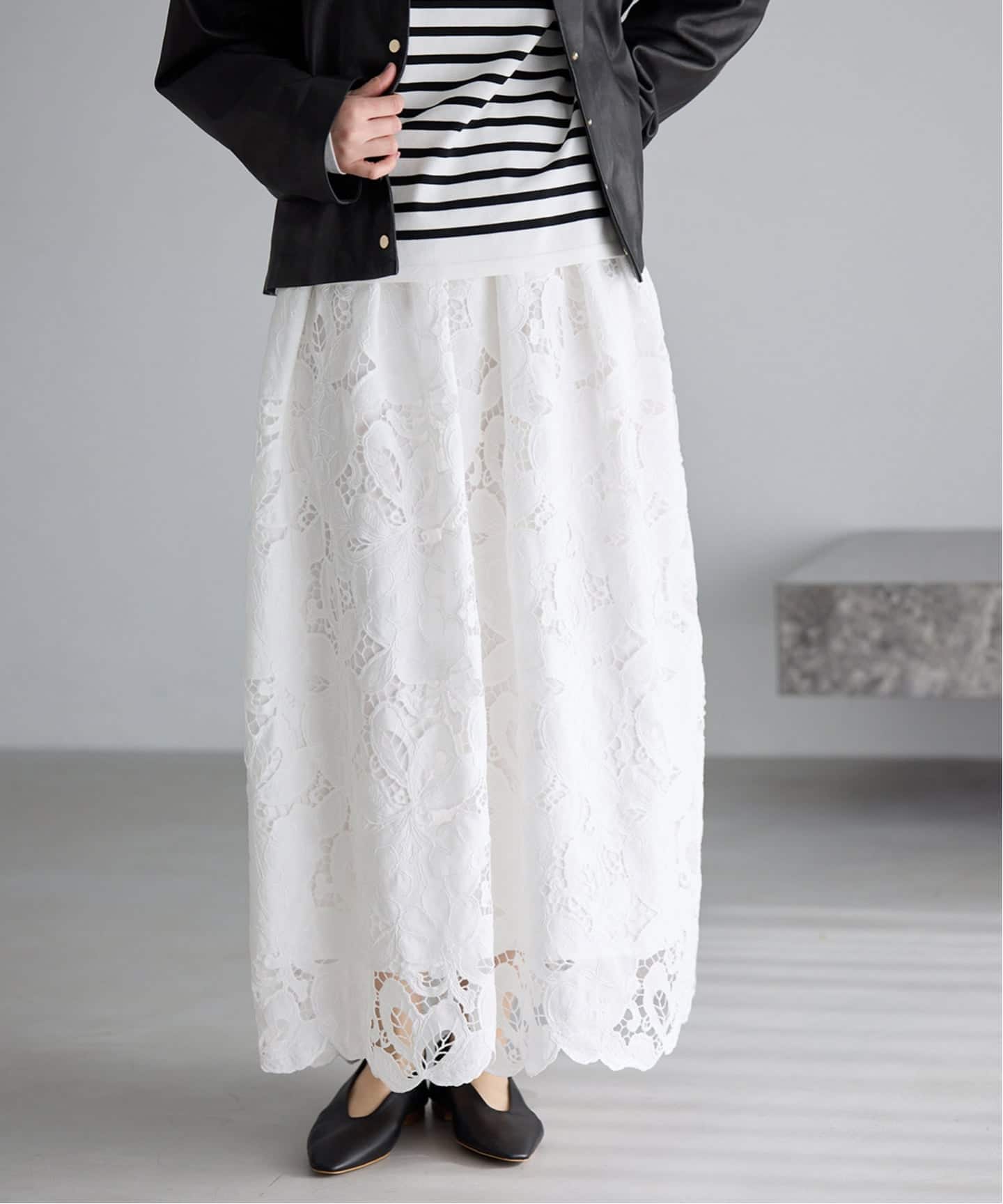 フラワーコードレーススカート（ロング・マキシ丈スカート）｜IENA