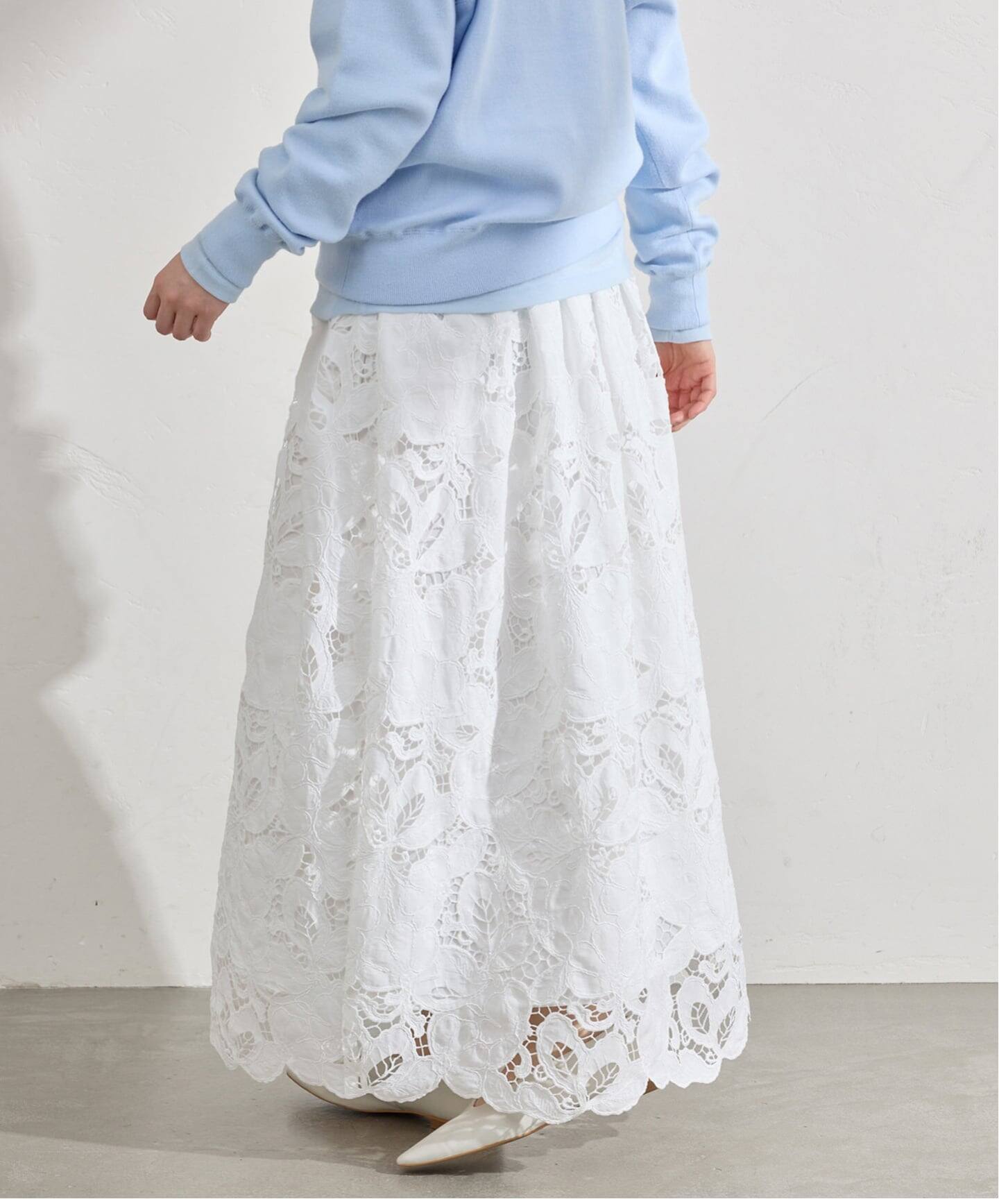 フラワーコードレーススカート（ロング・マキシ丈スカート）｜IENA