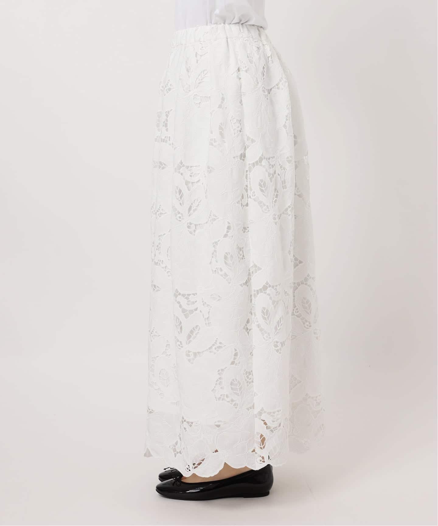 予約》フラワーコードレーススカート（ロング・マキシ丈スカート