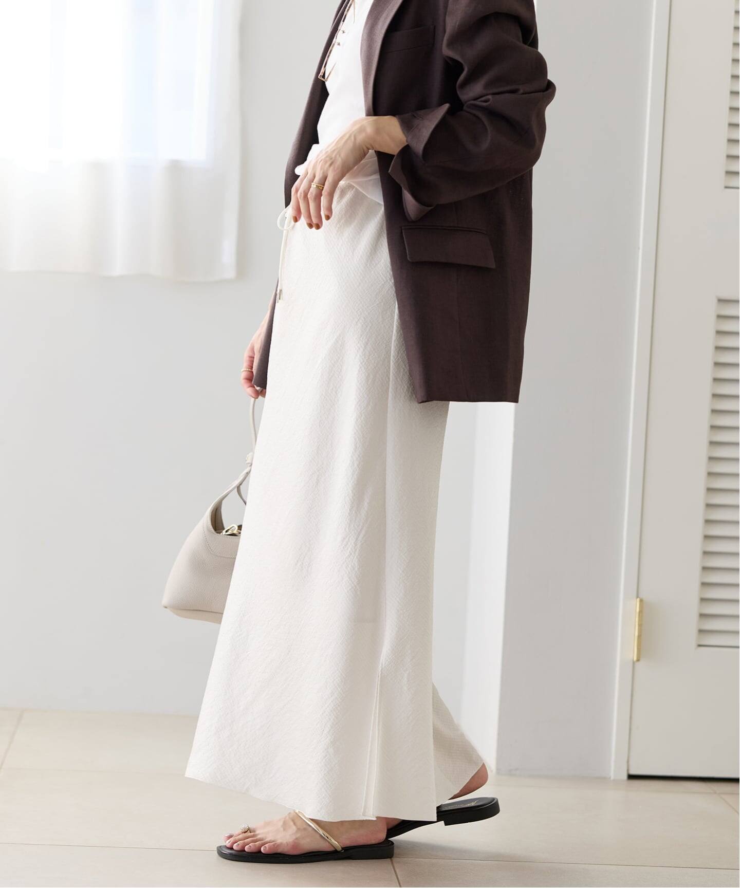 アンティークサテン イージースカート（ロング・マキシ丈スカート