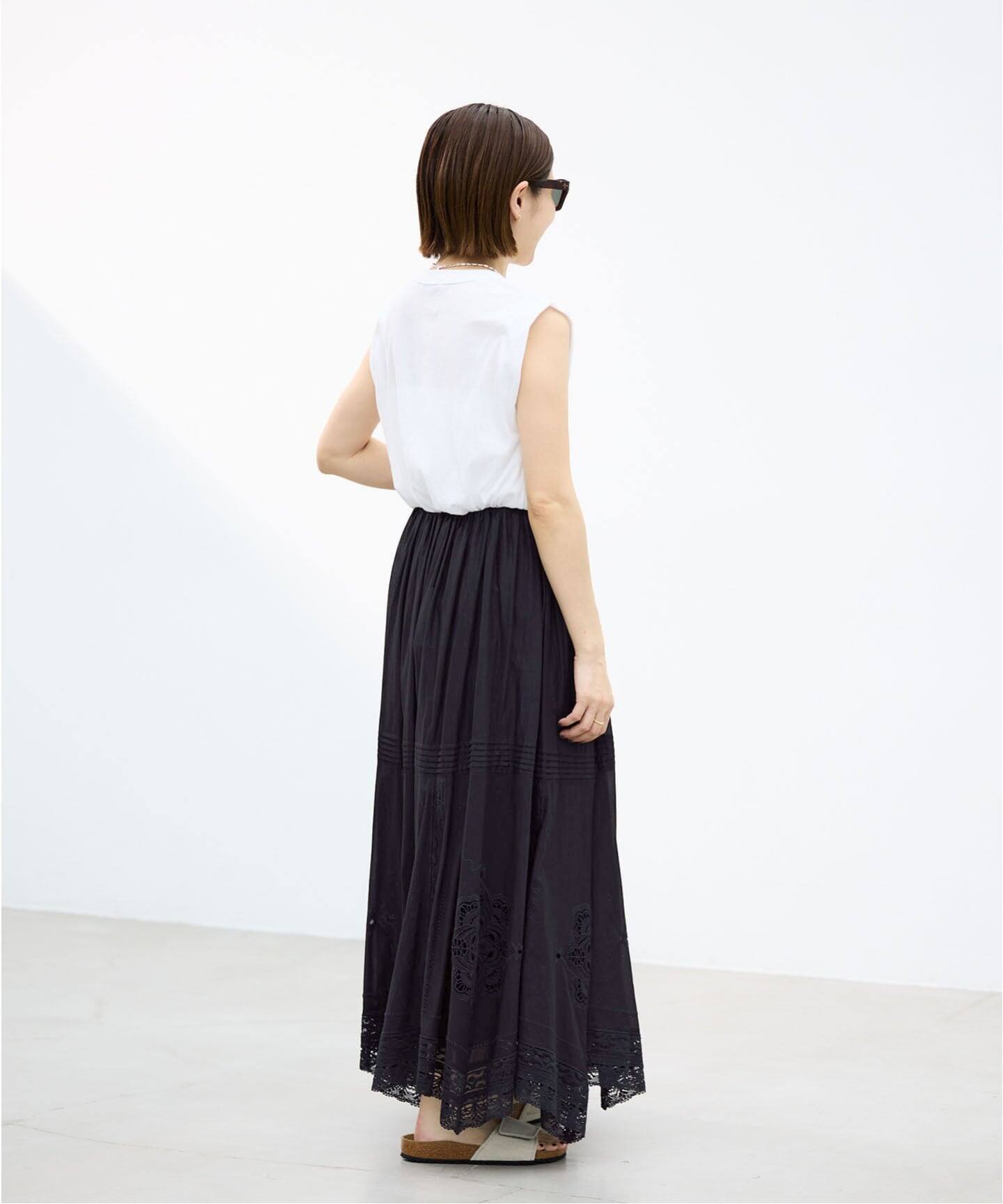 新品 25AW 今季新作 IENA コットンレーススカート 追加5予約》コットンレーススカート（ロング・マキシ丈スカート