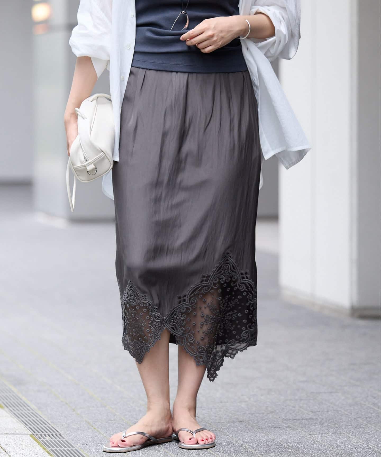 レディース IENAイエナCode Lace チュールスカートブラック38サイズ