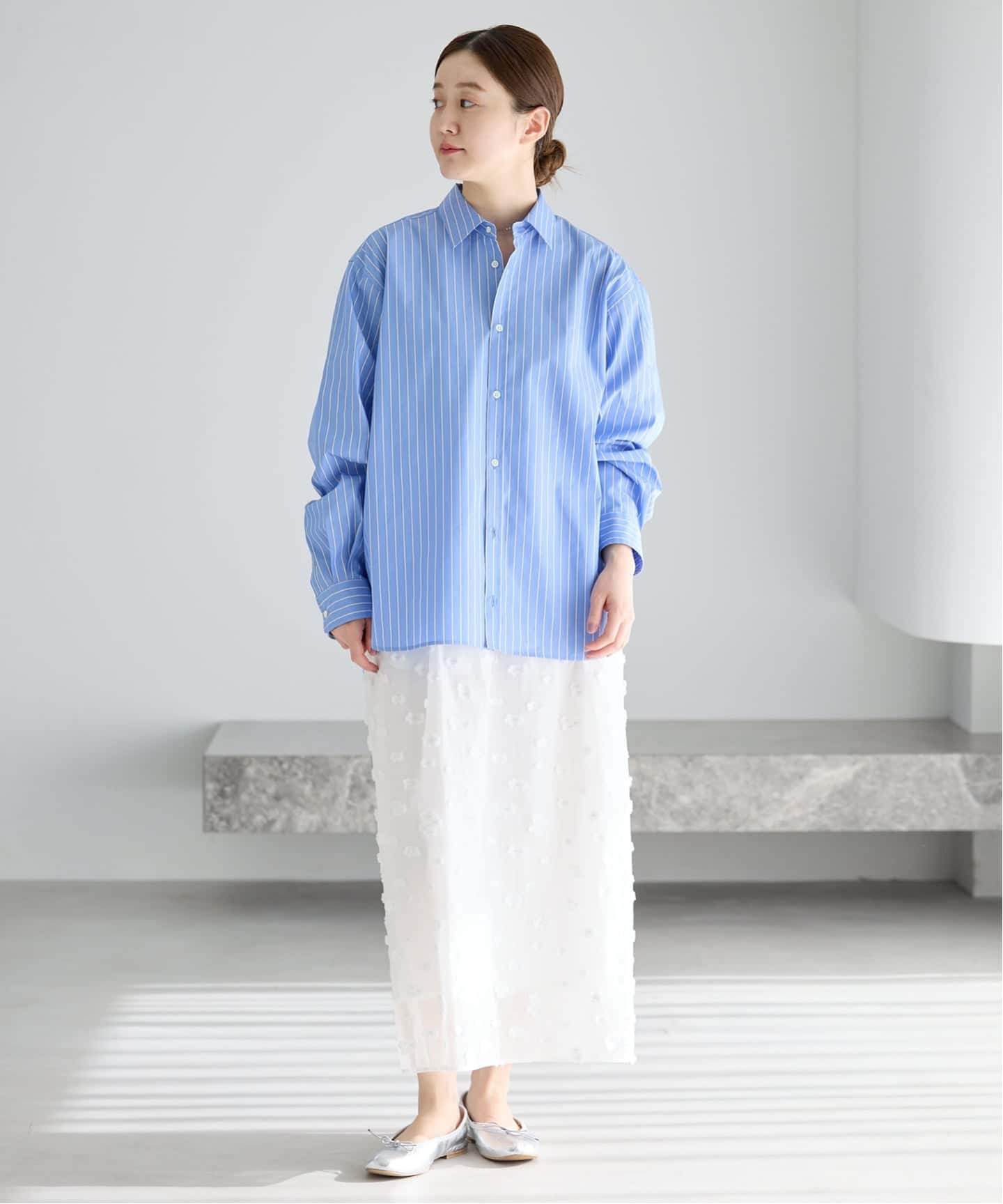 予約》フラワージャガードタックスカート（ロング・マキシ丈スカート