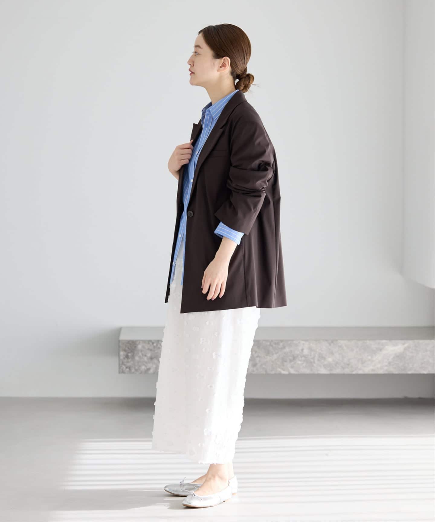 予約》フラワージャガードタックスカート（ロング・マキシ丈スカート