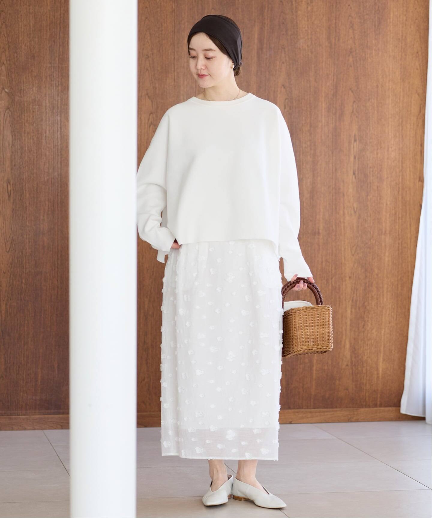 予約》フラワージャガードタックスカート（ロング・マキシ丈スカート