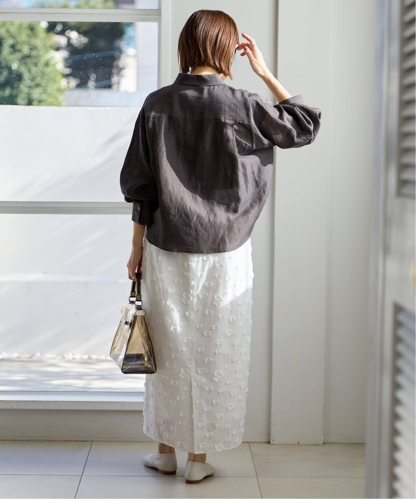 予約》フラワージャガードタックスカート（ロング・マキシ丈スカート