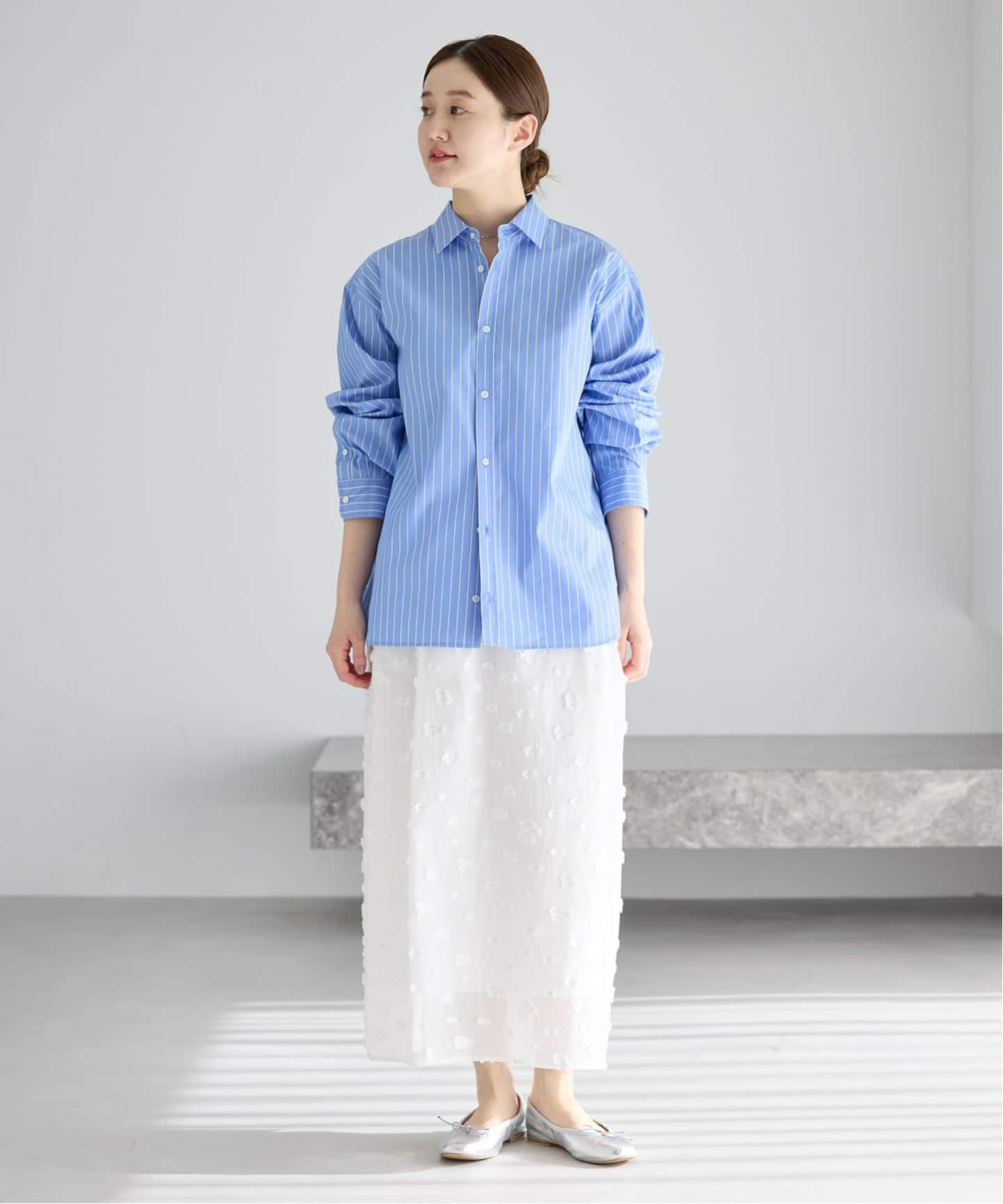 予約》フラワージャガードタックスカート（ロング・マキシ丈スカート