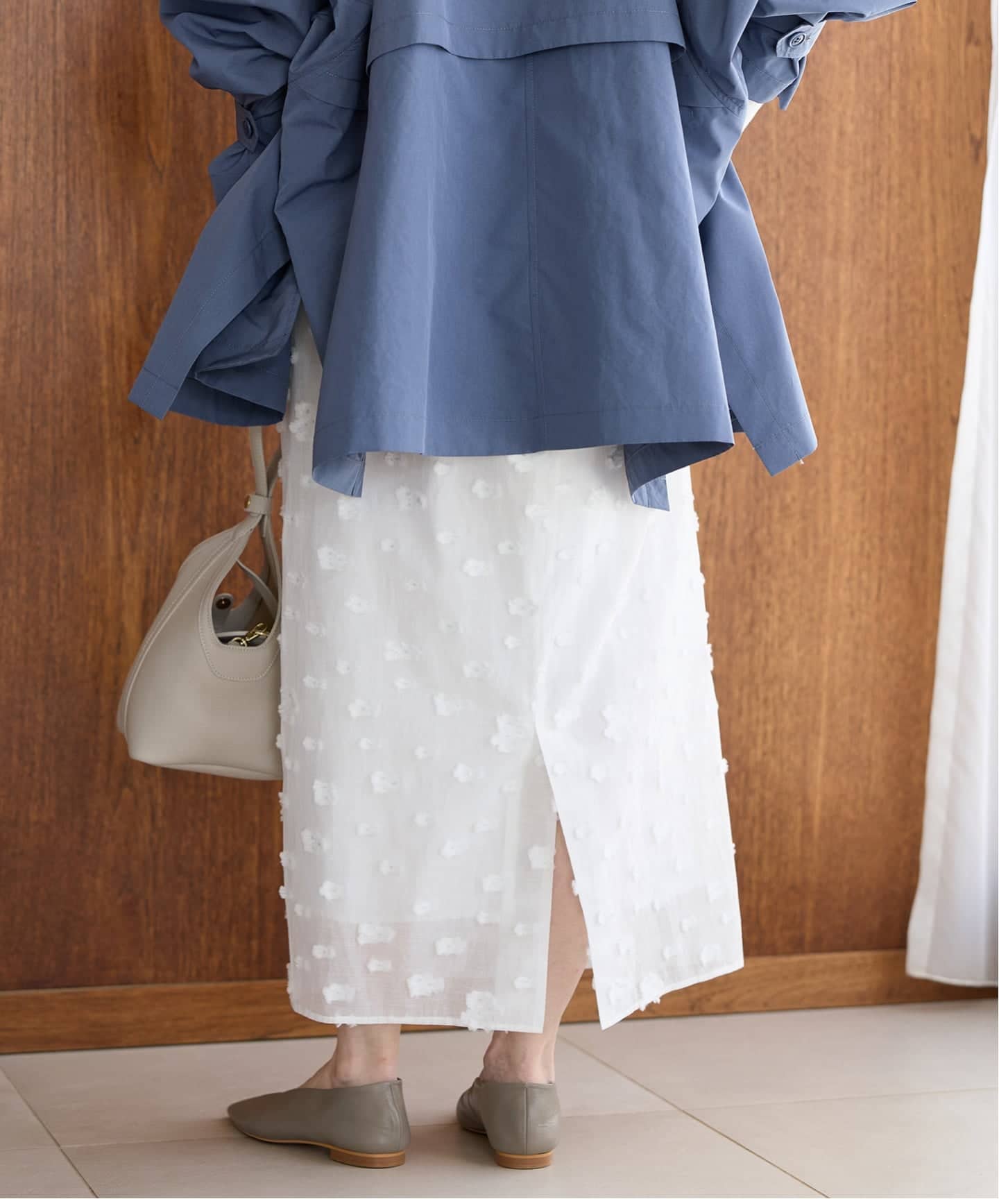 予約》フラワージャガードタックスカート（ロング・マキシ丈スカート