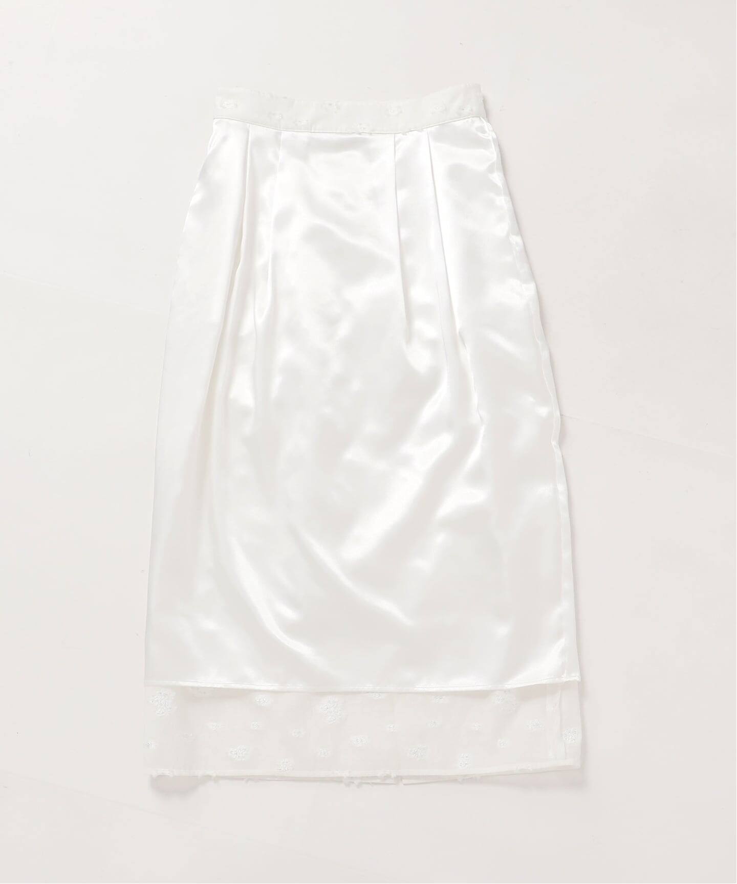 予約》フラワージャガードタックスカート（ロング・マキシ丈スカート