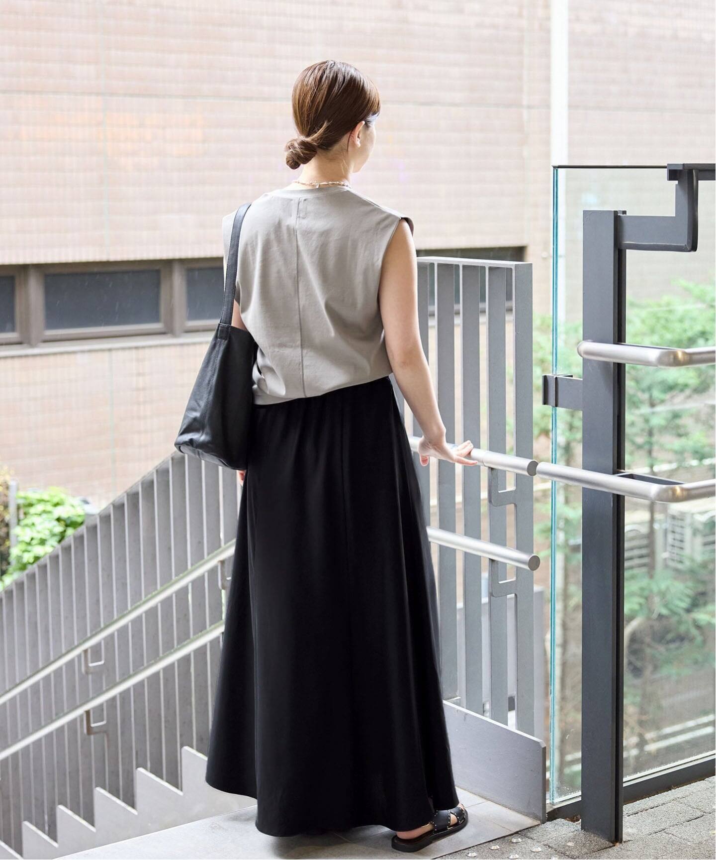 接触冷感》キュプラサテンフレアスカート（ロング・マキシ丈スカート