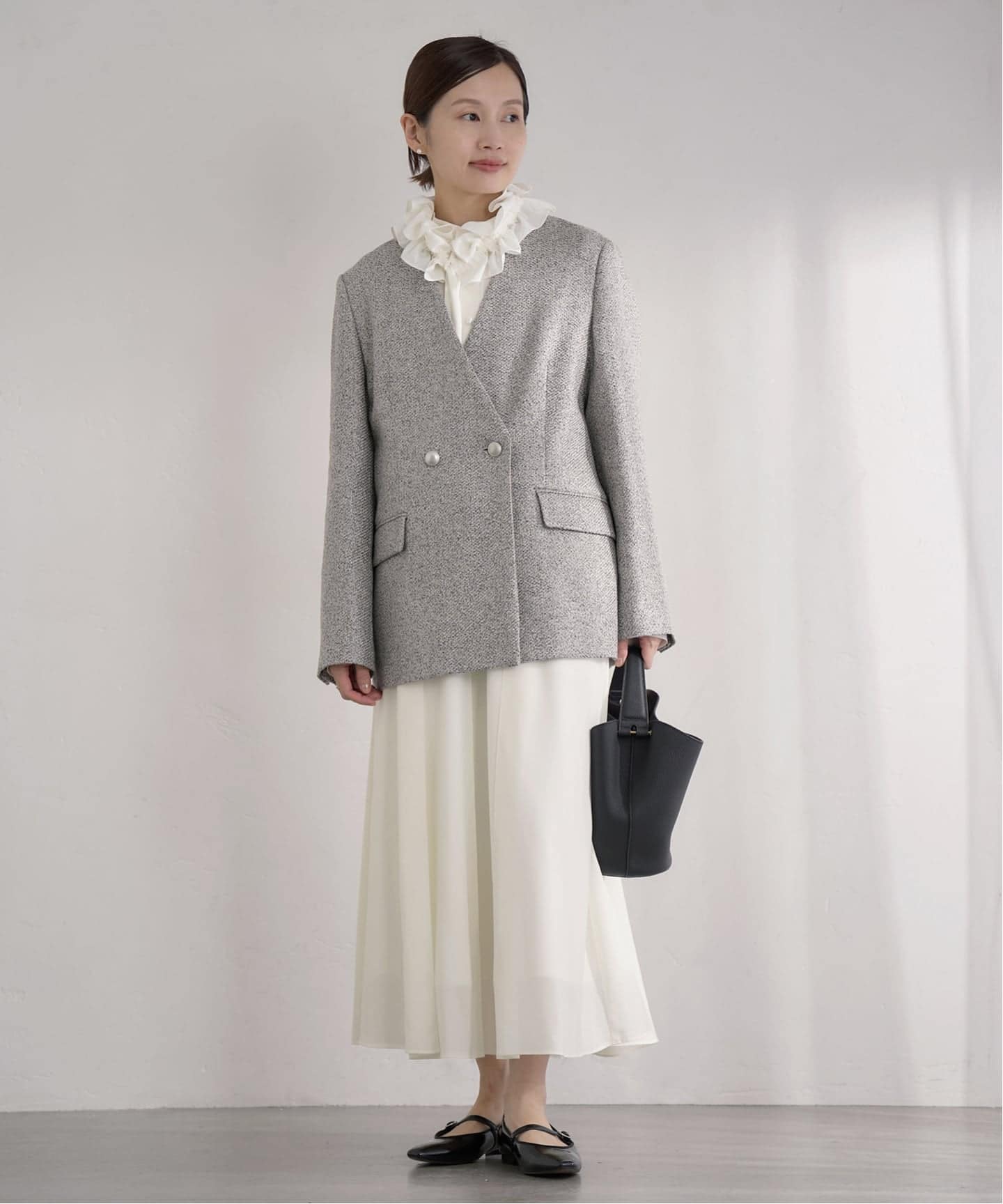 &NAVY シアーピンタックスカート（ロング・マキシ丈スカート）｜IENA