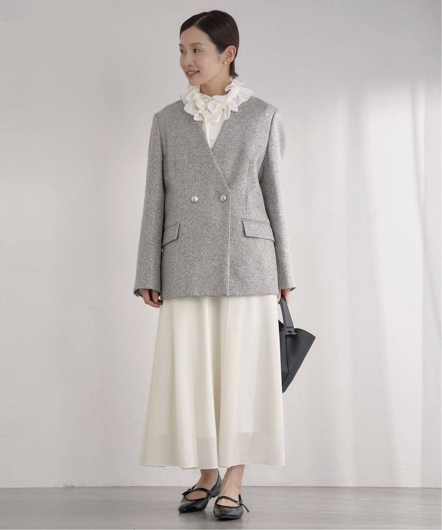 &NAVY シアーピンタックスカート（ロング・マキシ丈スカート）｜IENA