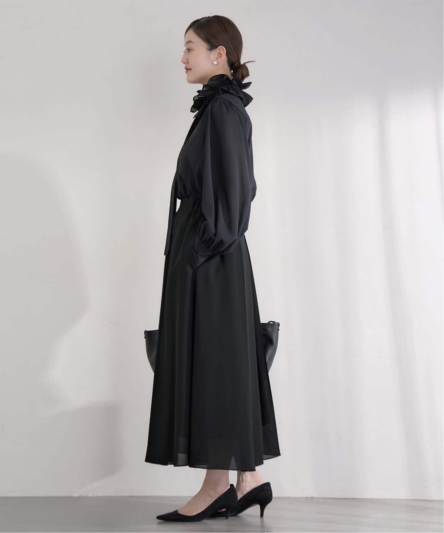 &NAVY シアーピンタックスカート（ロング・マキシ丈スカート）｜IENA