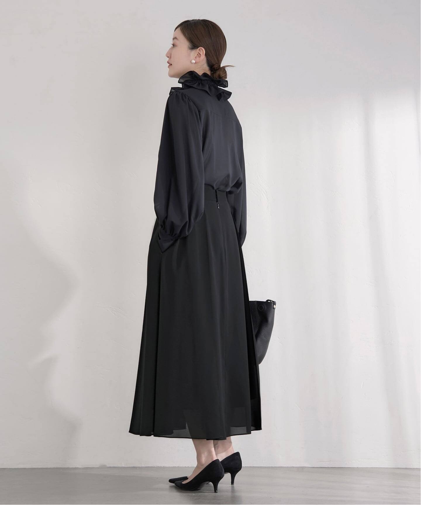 &NAVY シアーピンタックスカート（ロング・マキシ丈スカート）｜IENA