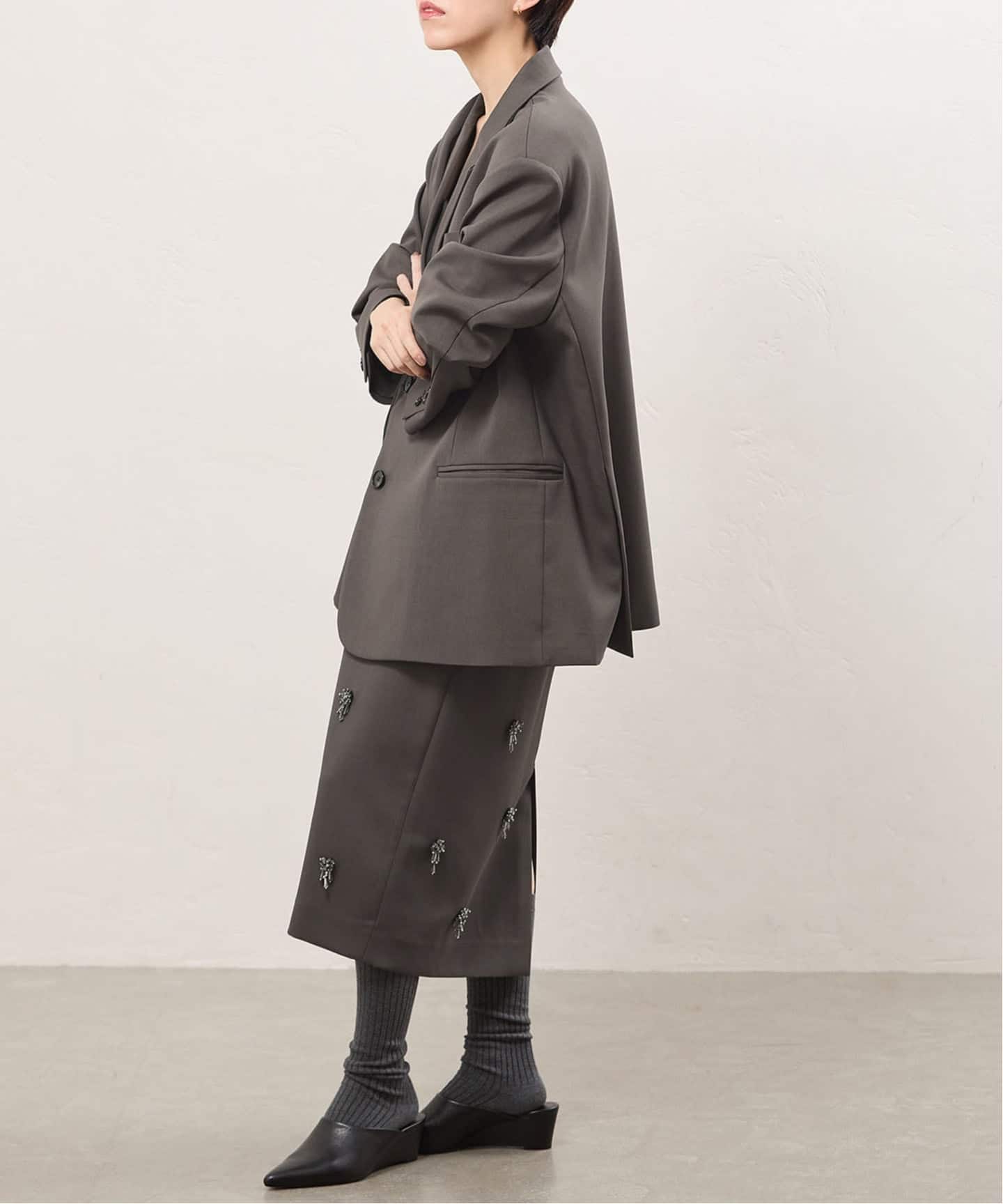 一部店舗限定》ハイツイストWクロス ビジュースカート（ロング・マキシ