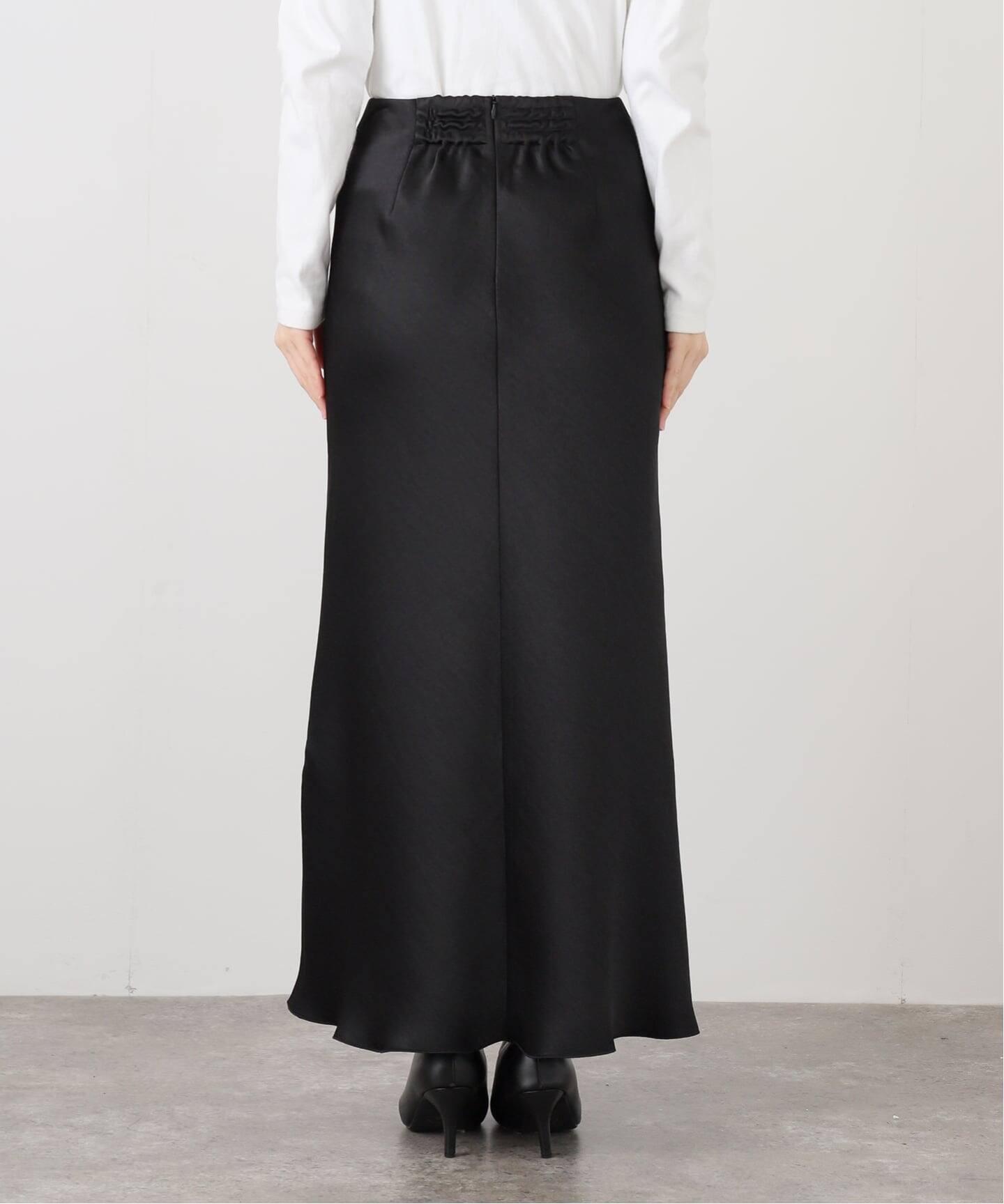 【専用】IENAダブルサテンスカート36白&黒 追加16》ダブルサテンスカート（ロング・マキシ丈スカート）｜IENA