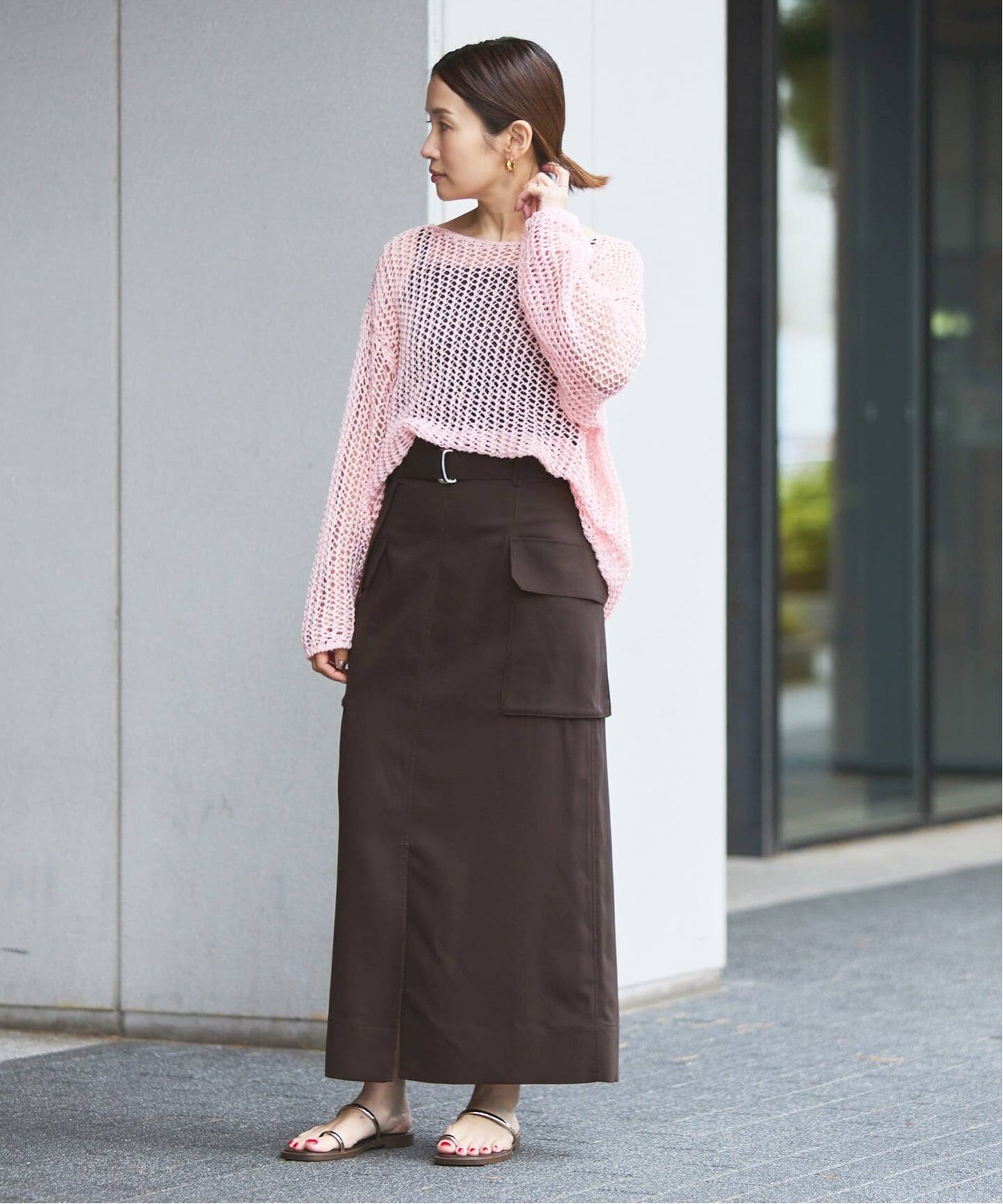 【タイムセール】ハイツイストペンシルロングスカート ハイツイストペンシルロングスカート（ロング・マキシ丈スカート