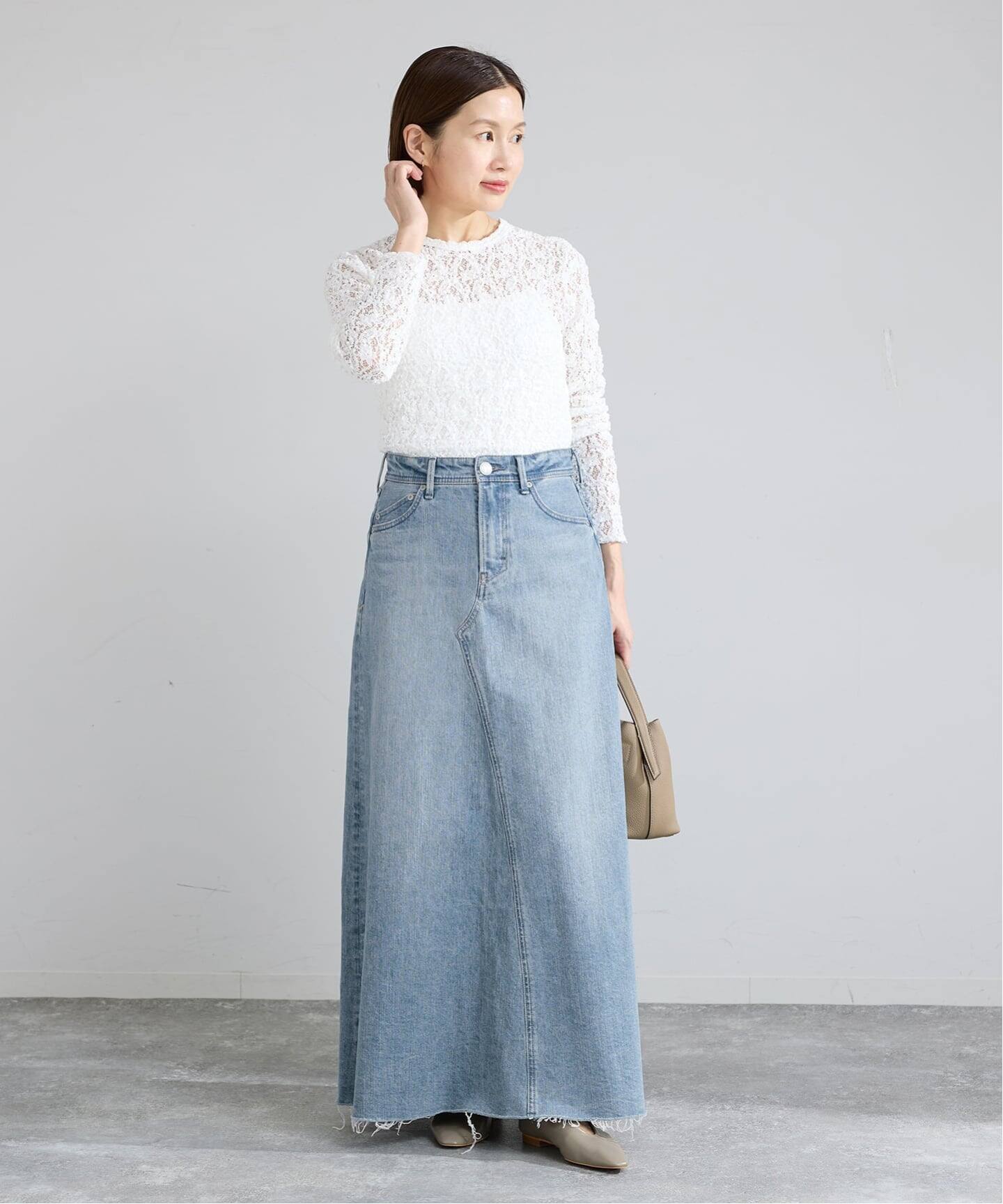予約》YANUK/ヤヌーク Flare Long Skirt スカート（デニムスカート