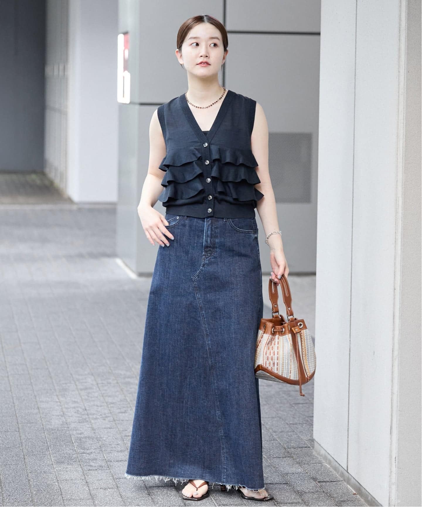 予約》YANUK/ヤヌーク 別注 Flare Long Skirt スカート（デニム