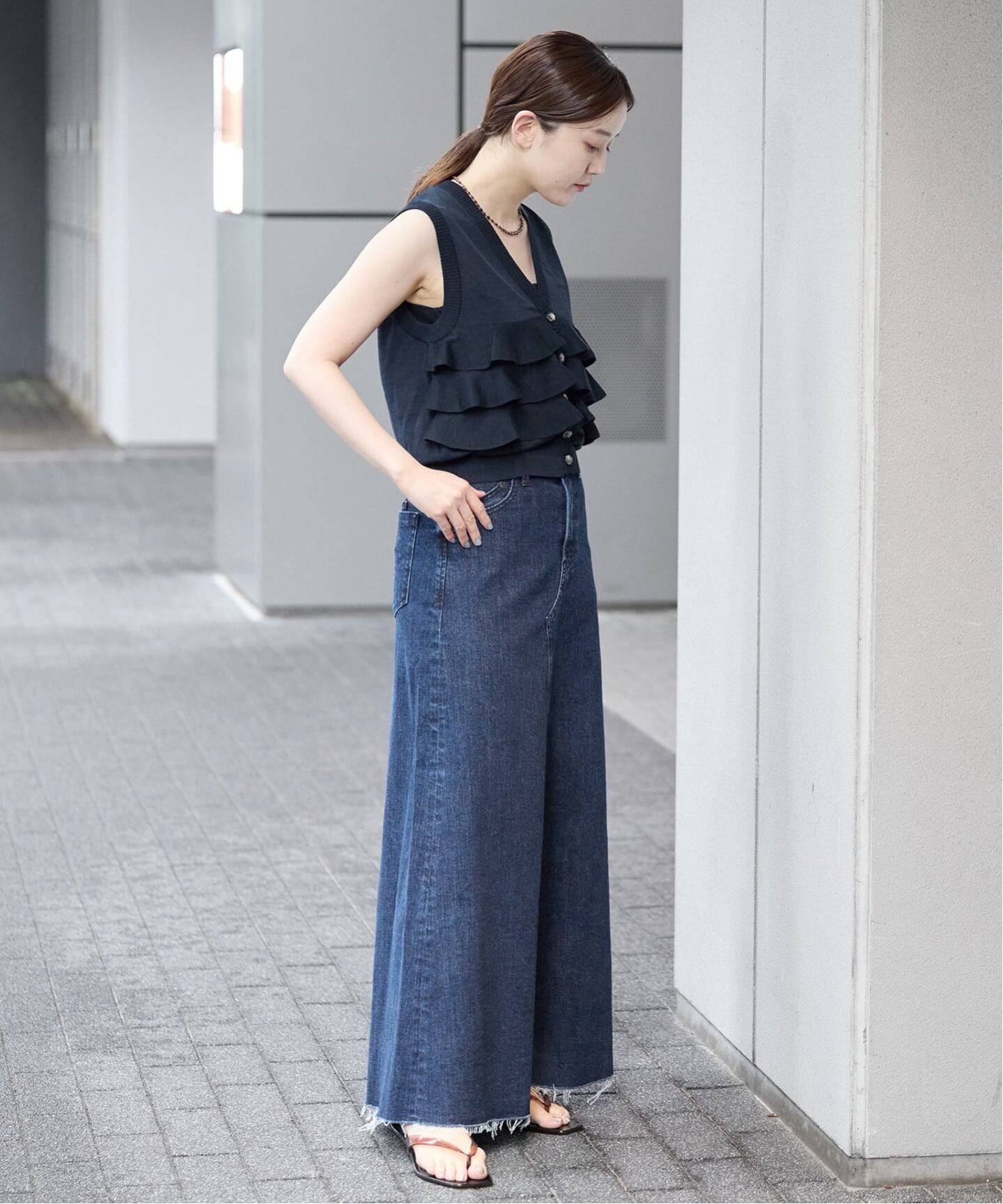 予約》YANUK/ヤヌーク 別注 Flare Long Skirt スカート（デニム