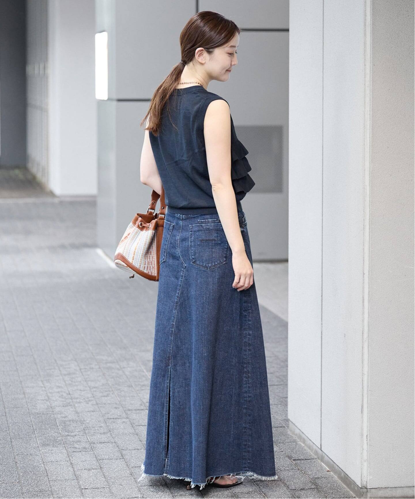 YANUK/ヤヌーク 別注 Flare Long Skirt スカート（デニムスカート