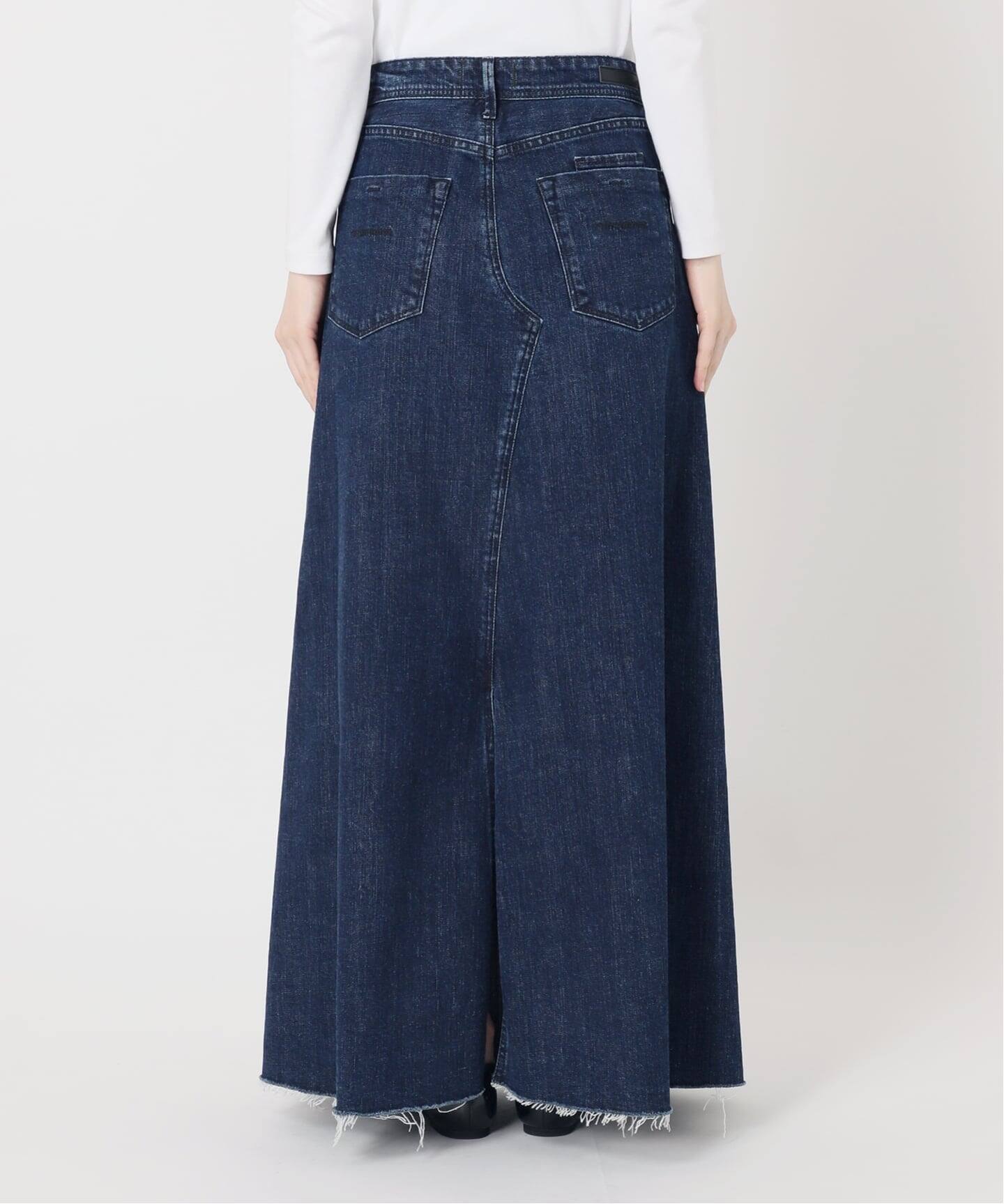 IENA　デニム ロングスカート　 カットオフ　YANUK 予約》YANUK/ヤヌーク 別注 Flare Long Skirt スカート（デニム