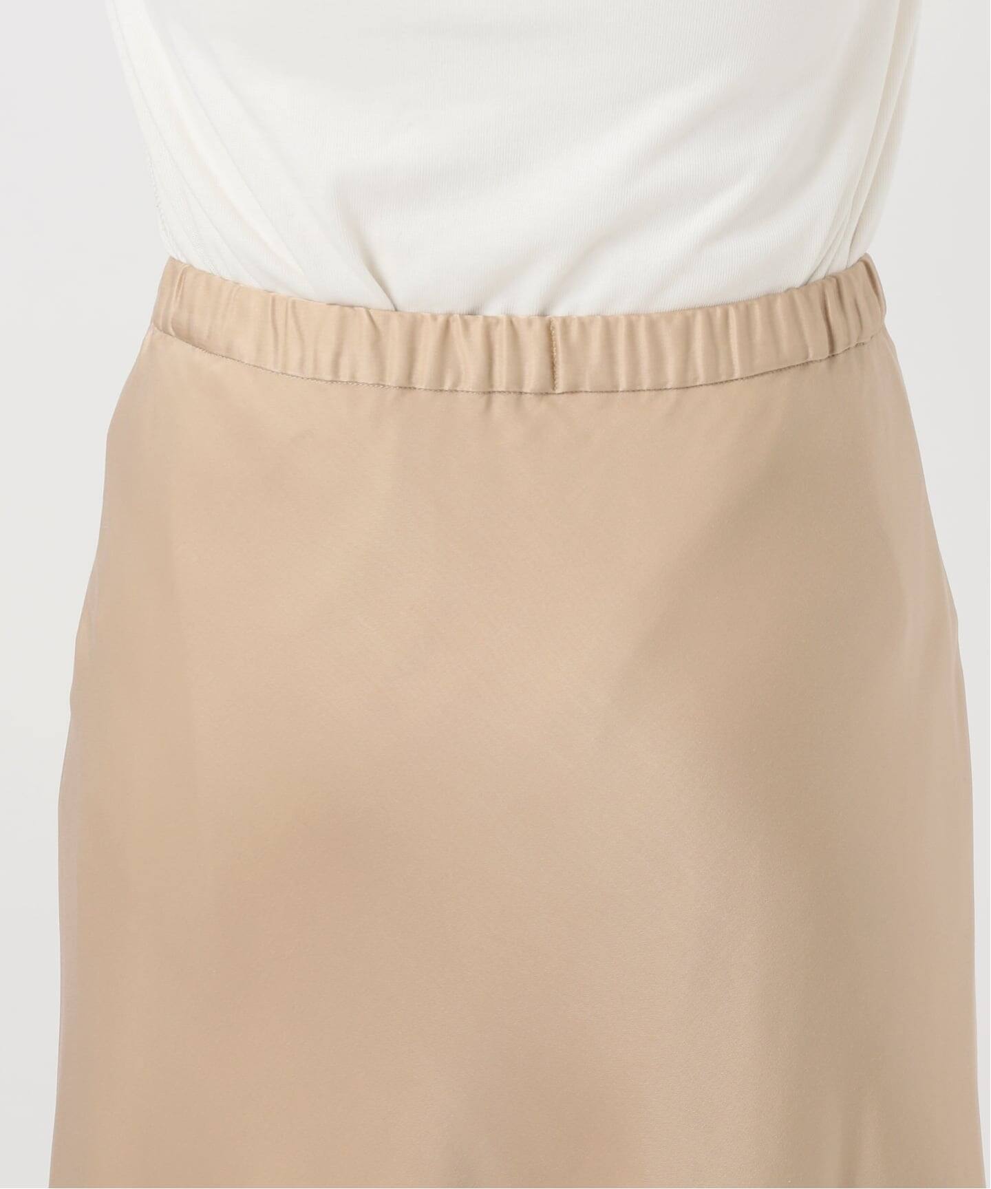 ブラックのみWEB限定/追加2》グロッシーサテンフレアスカート（ロング