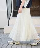 《WEB限定/追加》レースランダムフレアスカート