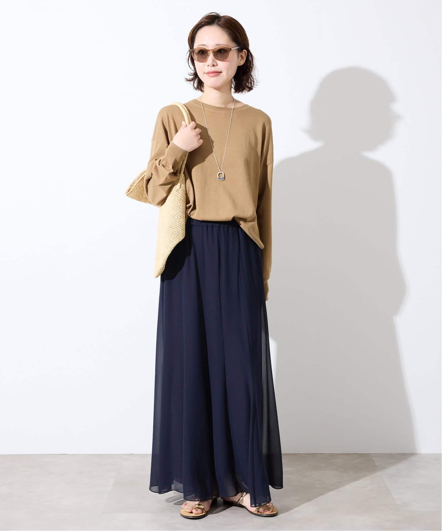 pernaの黒 シフォン ロングスカート FREE PERNA（ペルナ） ロング
