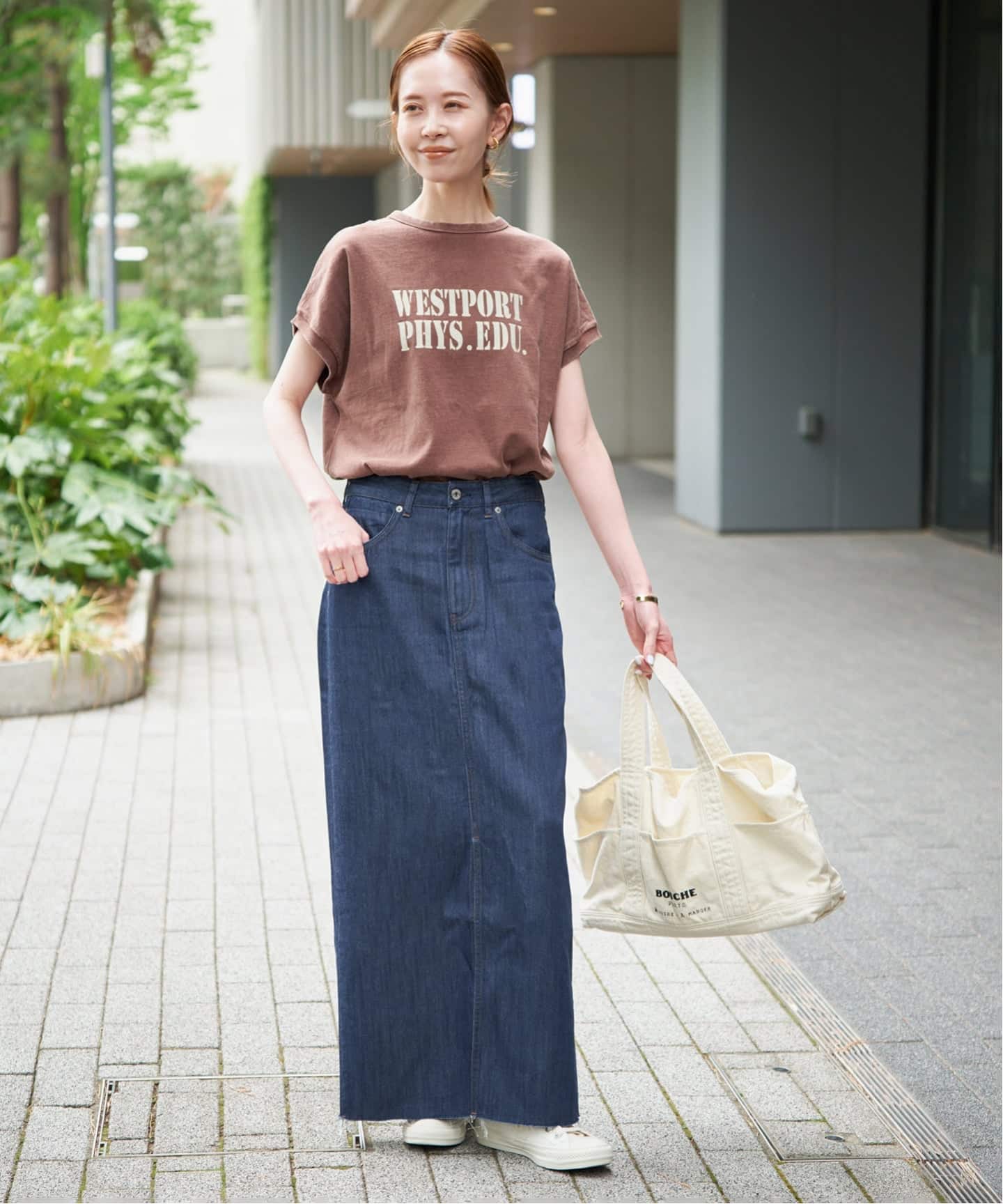 WEBのみ4サイズ展開》LE DENIM スリットフレアデニムスカート（デニム