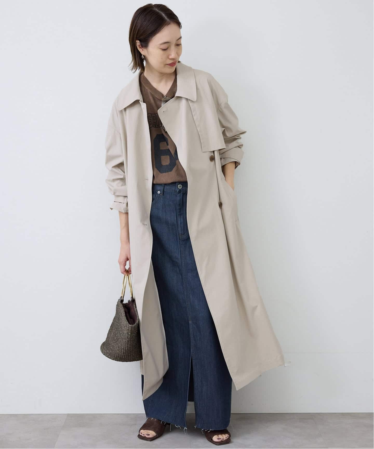 SLOBE IENA LEDENIMリメイクスリットスカート SLOBE IENA LEDENIMリメイクスリットスカート