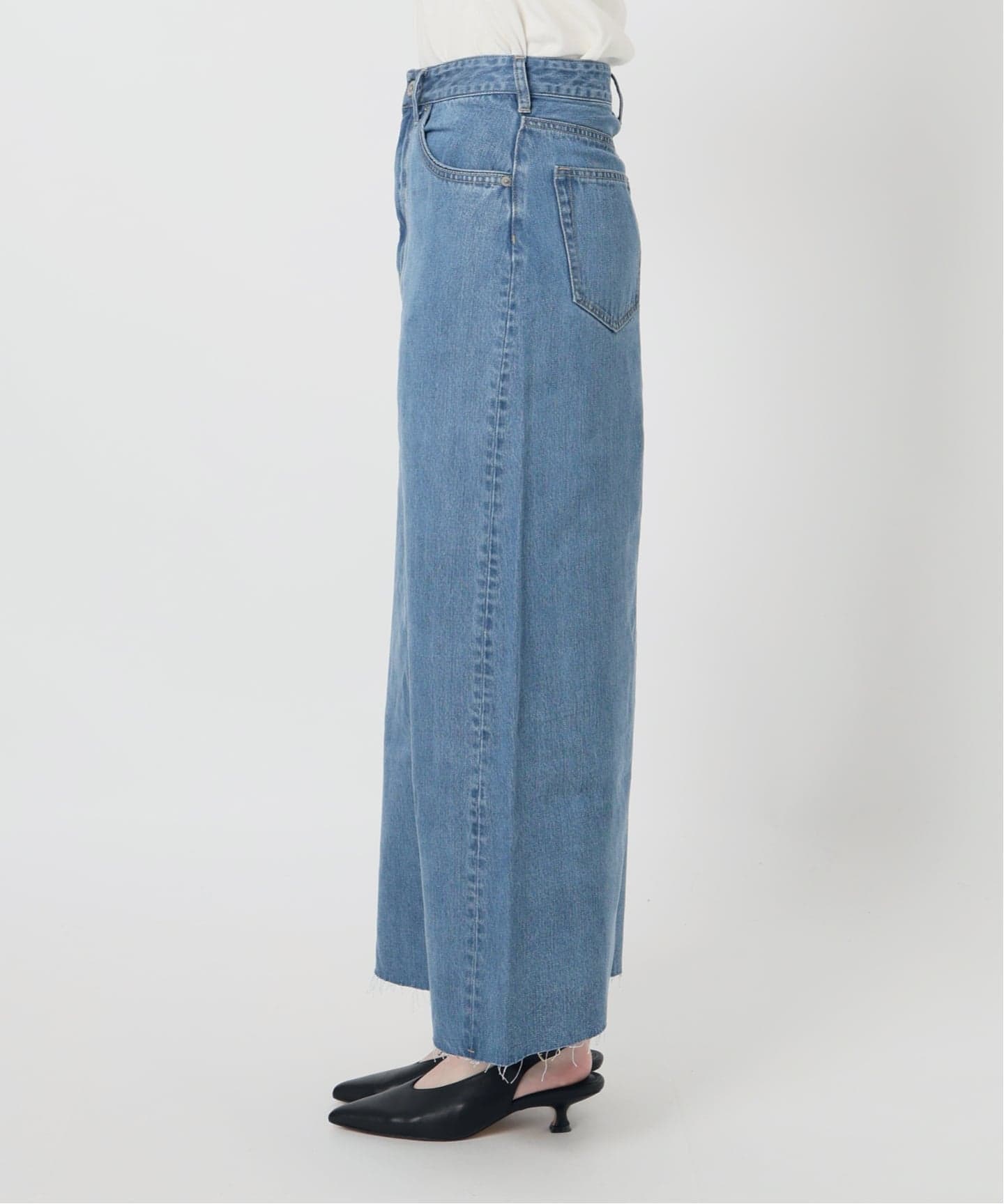 WEBのみ4サイズ展開》LE DENIM スリットフレアデニムスカート（デニム