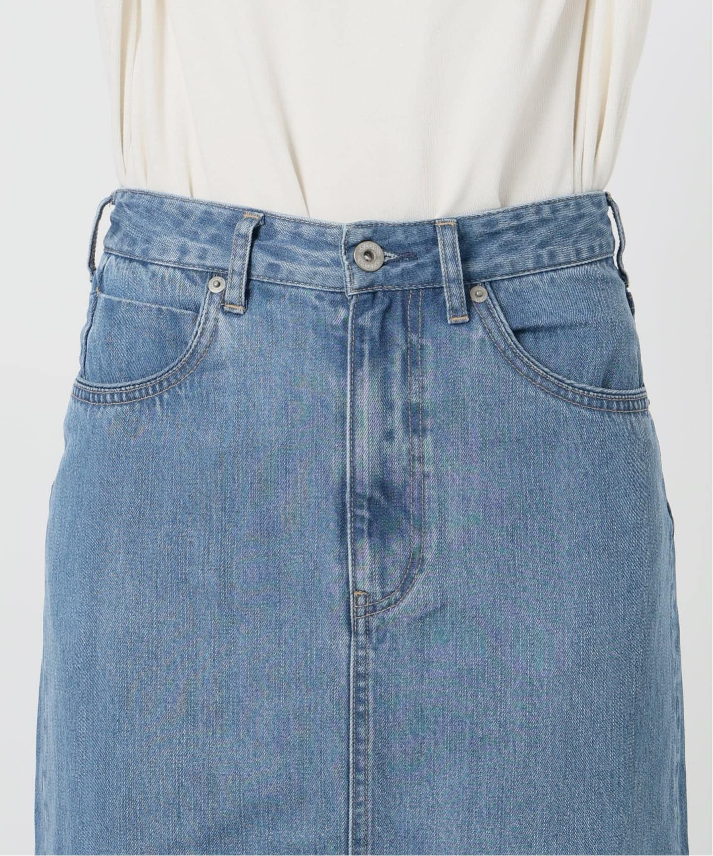 WEBのみ4サイズ展開》LE DENIM スリットフレアデニムスカート（デニム