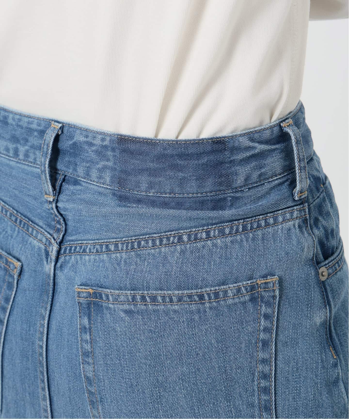 WEBのみ4サイズ展開》LE DENIM スリットフレアデニムスカート（デニム