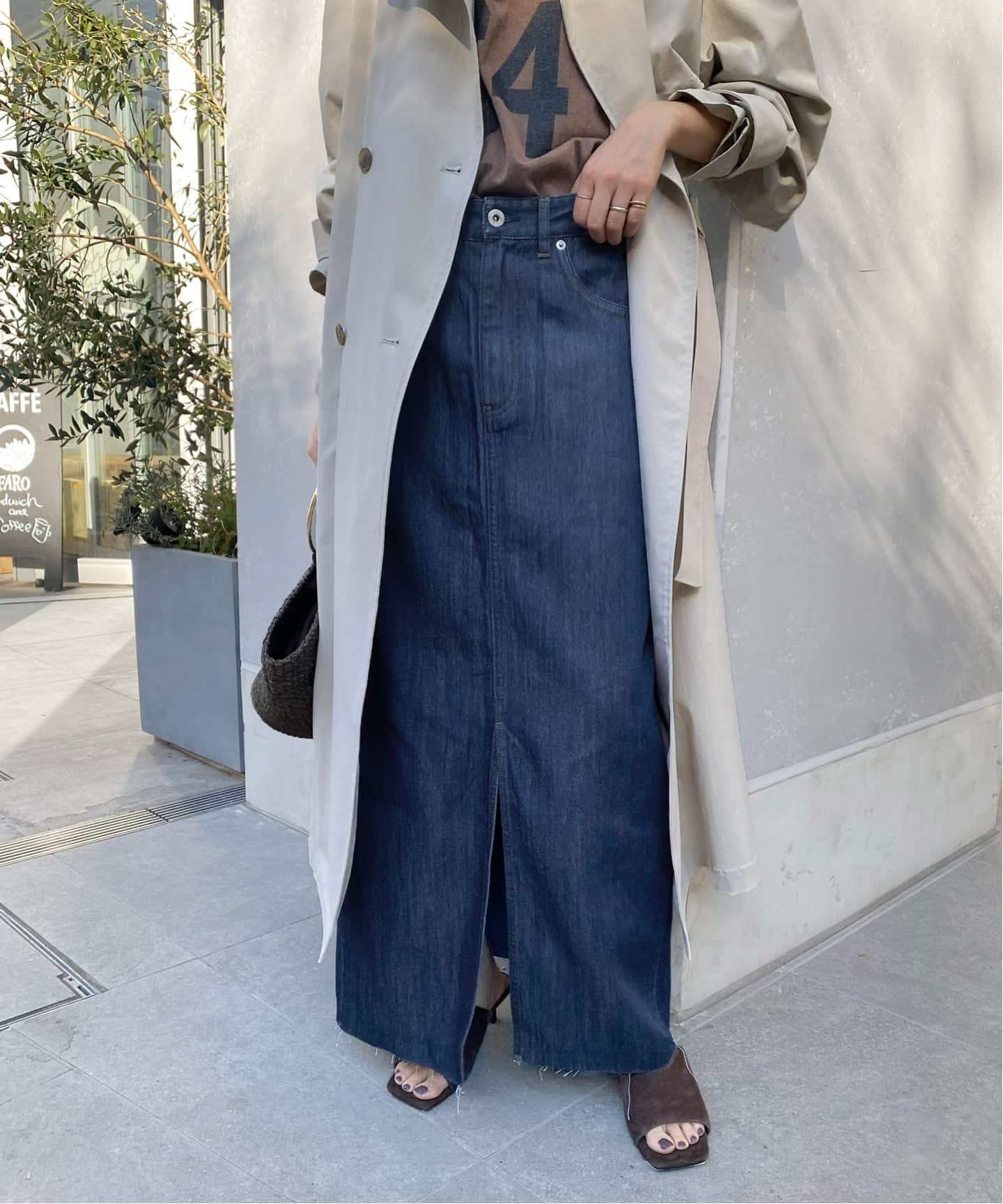 H3961◾️アルベロベロ　デニムロングスカート MADEMOISELLE ROPE'（マドモアゼル ロペ）の「【スタイルアップ