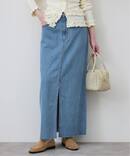 《WEBのみ4サイズ展開/予約》LE DENIM スリットフレアデニムスカート