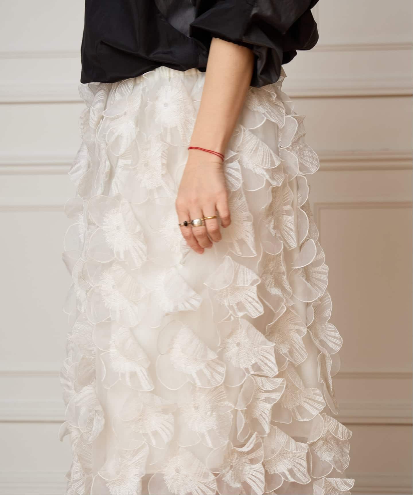 IENA LA BOUCLE オーガンジーフラワータックスカート IENA LA BOUCLE フラワーモチーフオーガンジースカート（その他