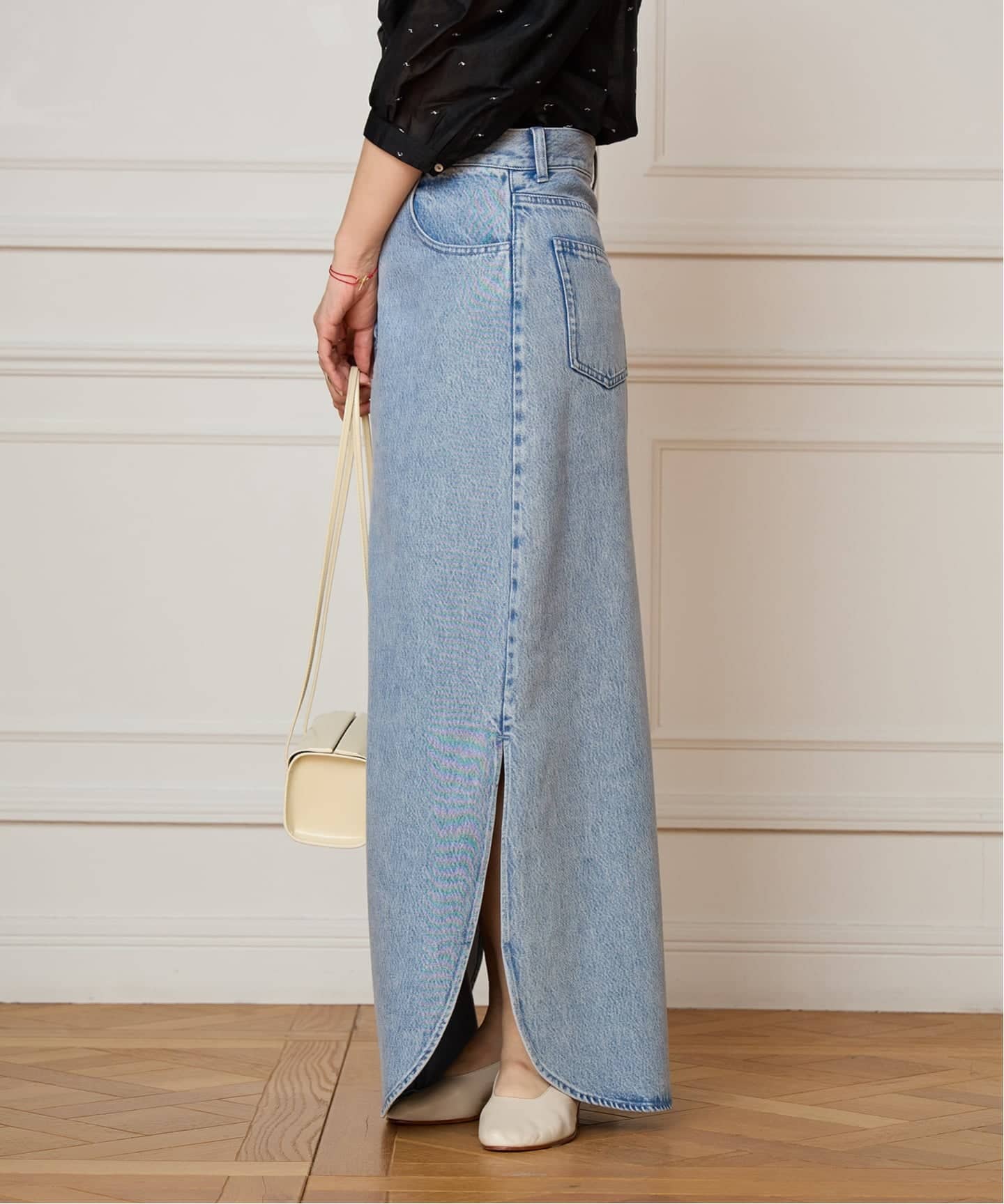 デニムスリットスカート IENA LA BOUCLE ソフトデニムスリットスカート（ロング・マキシ丈
