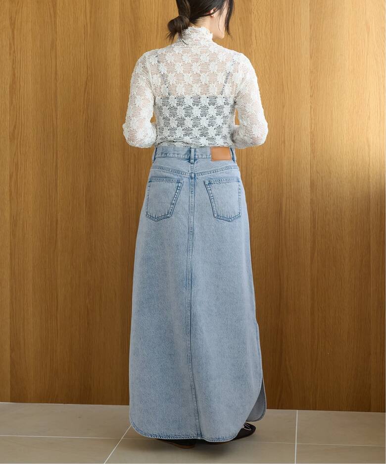 予約》IENA LA BOUCLE ソフトデニムスリットスカート（ロング・マキシ  