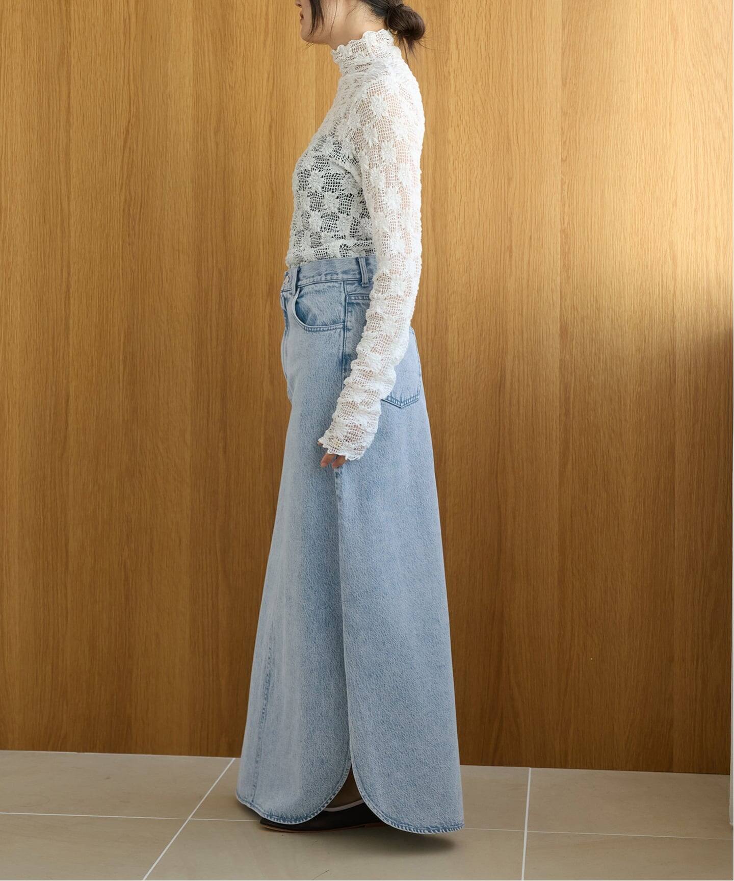 IENA LA BOUCLE ソフトデニムスリットスカート（ロング・マキシ丈