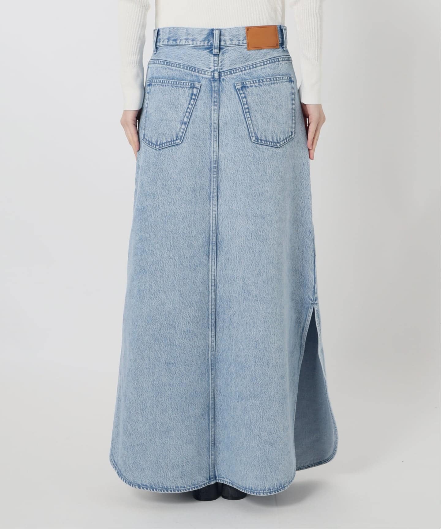 予約》IENA LA BOUCLE ソフトデニムスリットスカート（ロング・マキシ