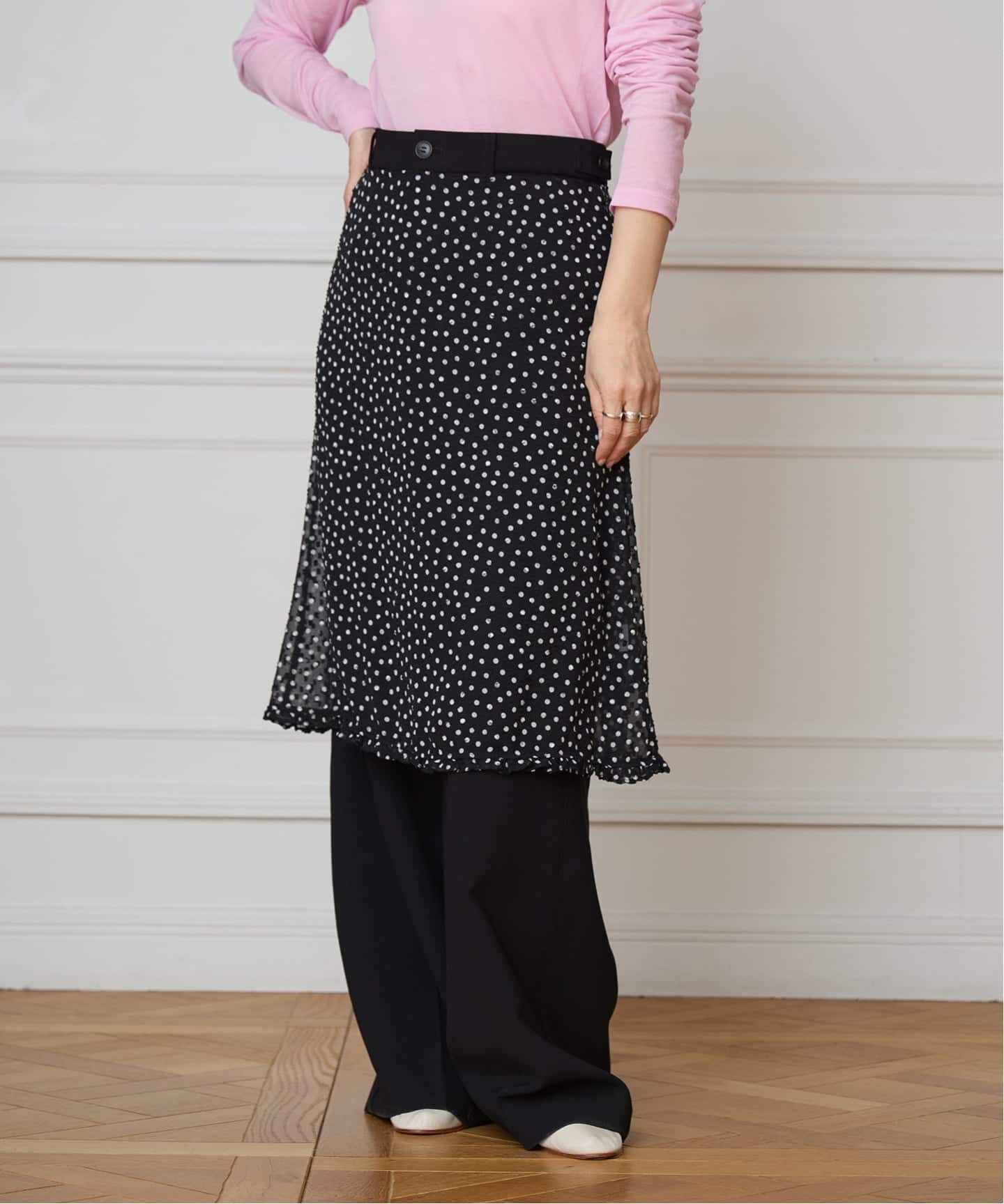 IENA LA BOUCLE シアードットスカート（ひざ丈スカート）｜IENA