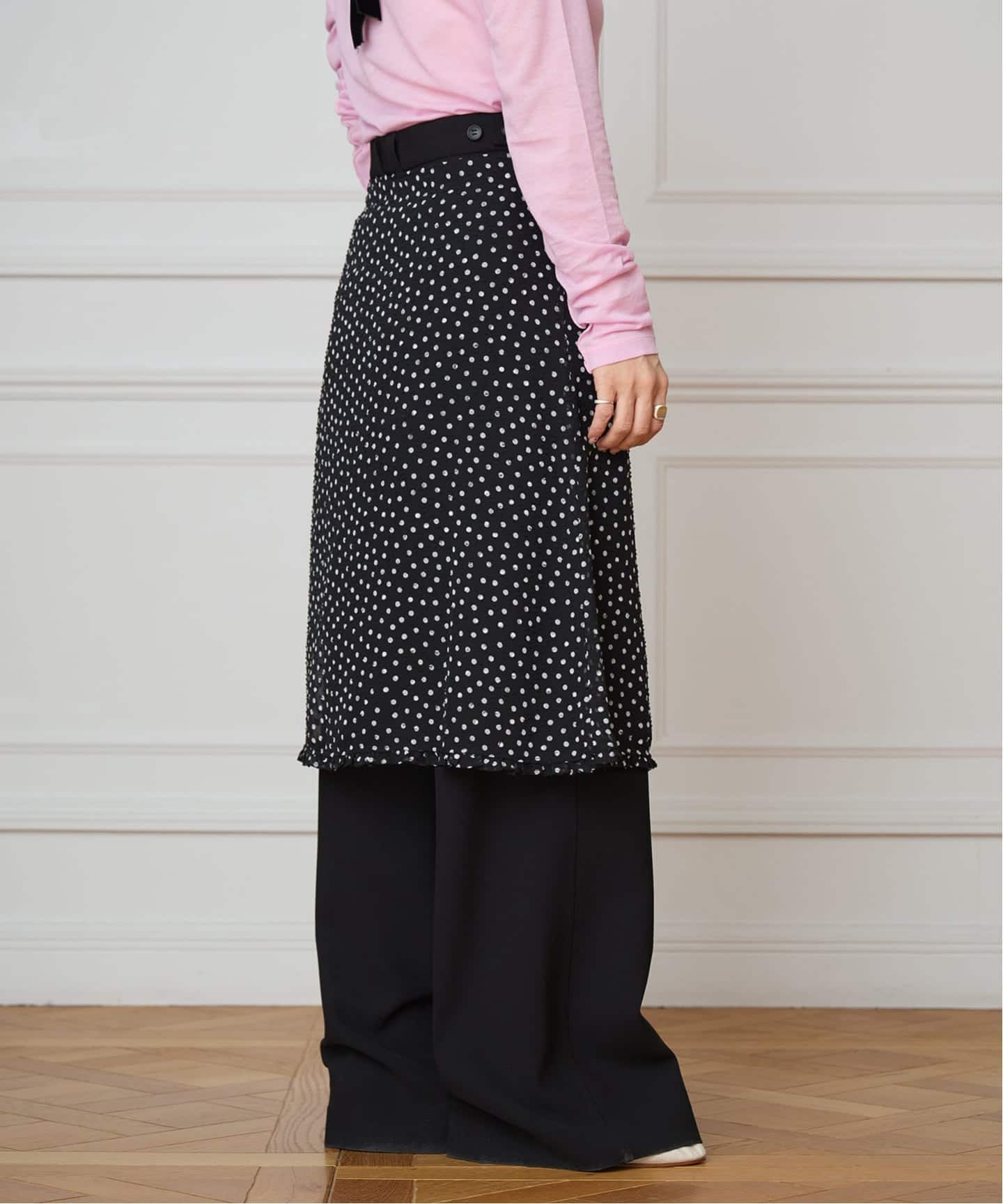 IENA LA BOUCLE シアードットスカート（ひざ丈スカート）｜IENA