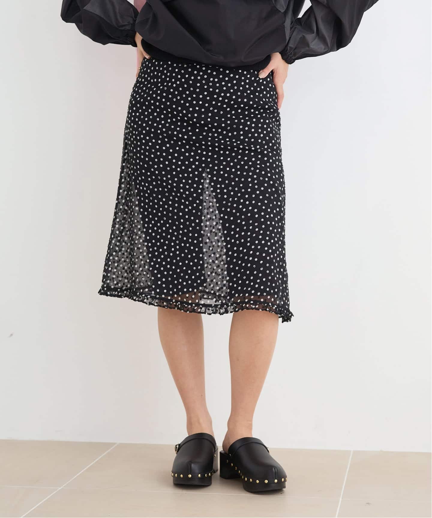 IENA LA BOUCLE シアードットスカート（ひざ丈スカート）｜IENA