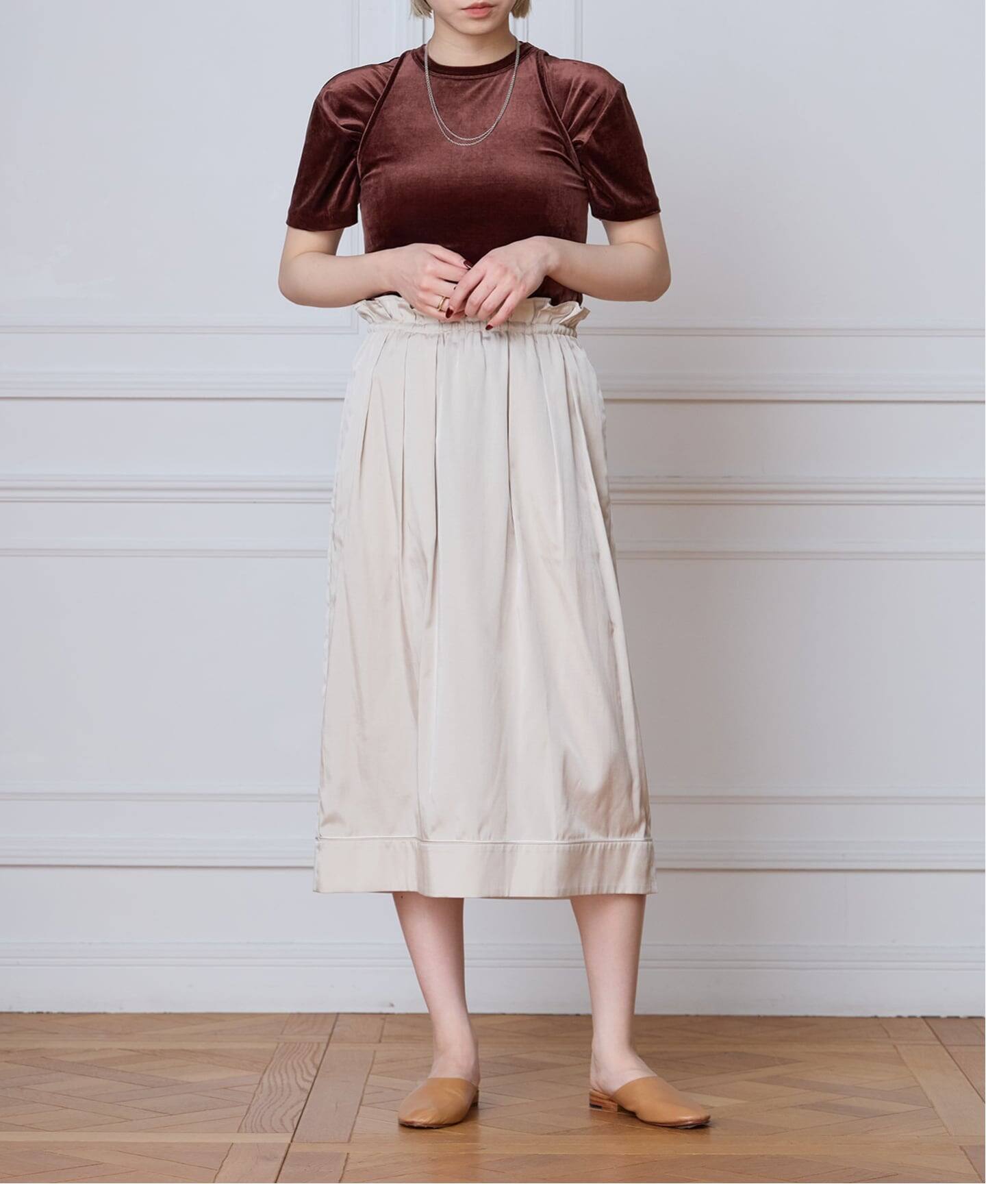 【お値下げ】IENA LA BOUCLE ツイードタックスカート IENA LA BOUCLE サテンタックスカート（その他スカート）｜IENA