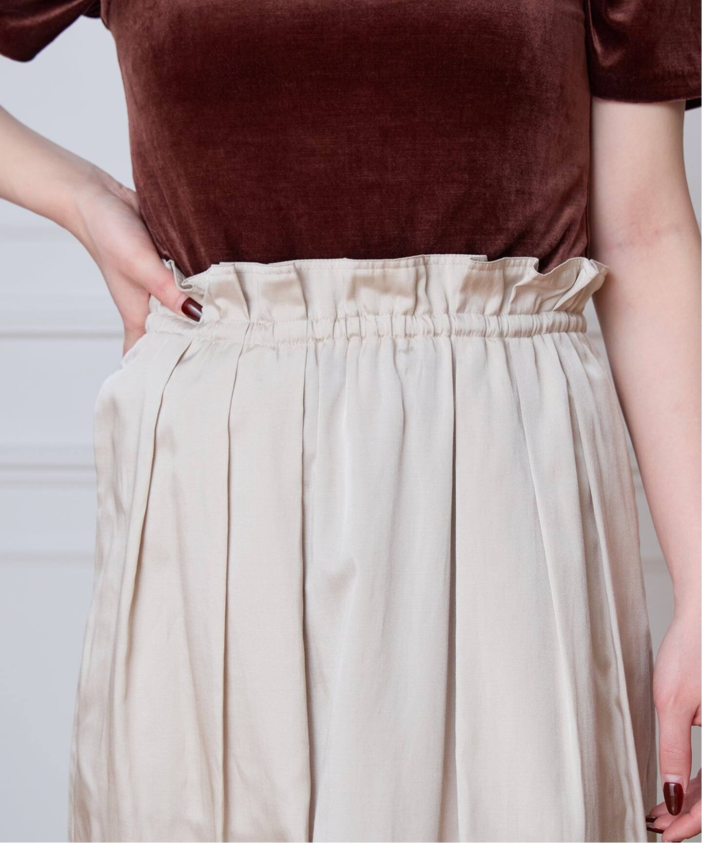 【お値下げ】IENA LA BOUCLE ツイードタックスカート IENA LA BOUCLE サテンタックスカート（その他スカート）｜IENA