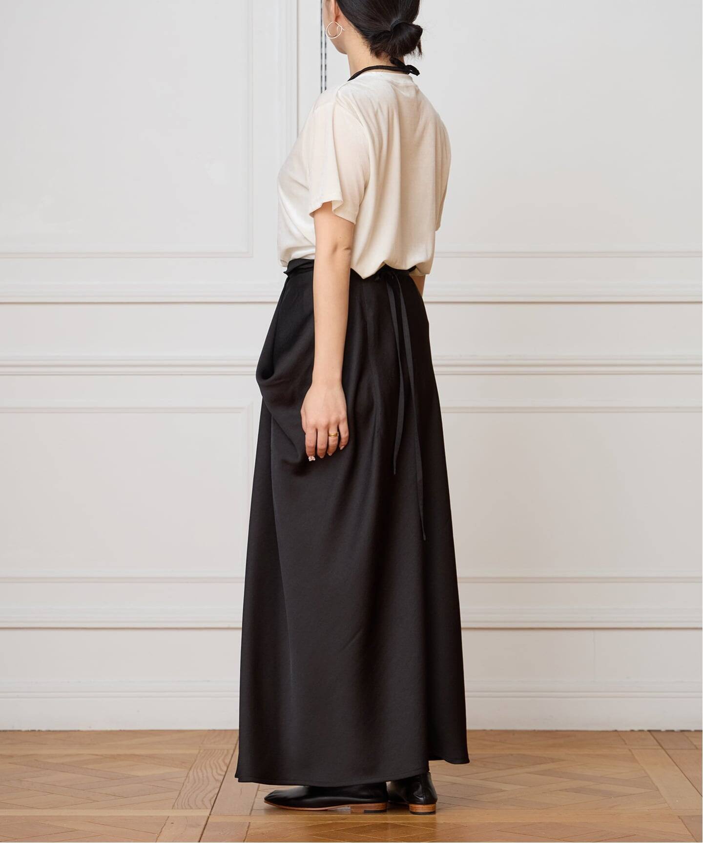 IENA LA BOUCLE ジョーゼットサテンスカート（ロング・マキシ丈