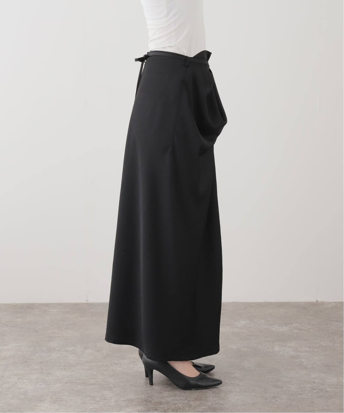 IENA LA BOUCLE ジョーゼットサテンスカート（ロング・マキシ丈