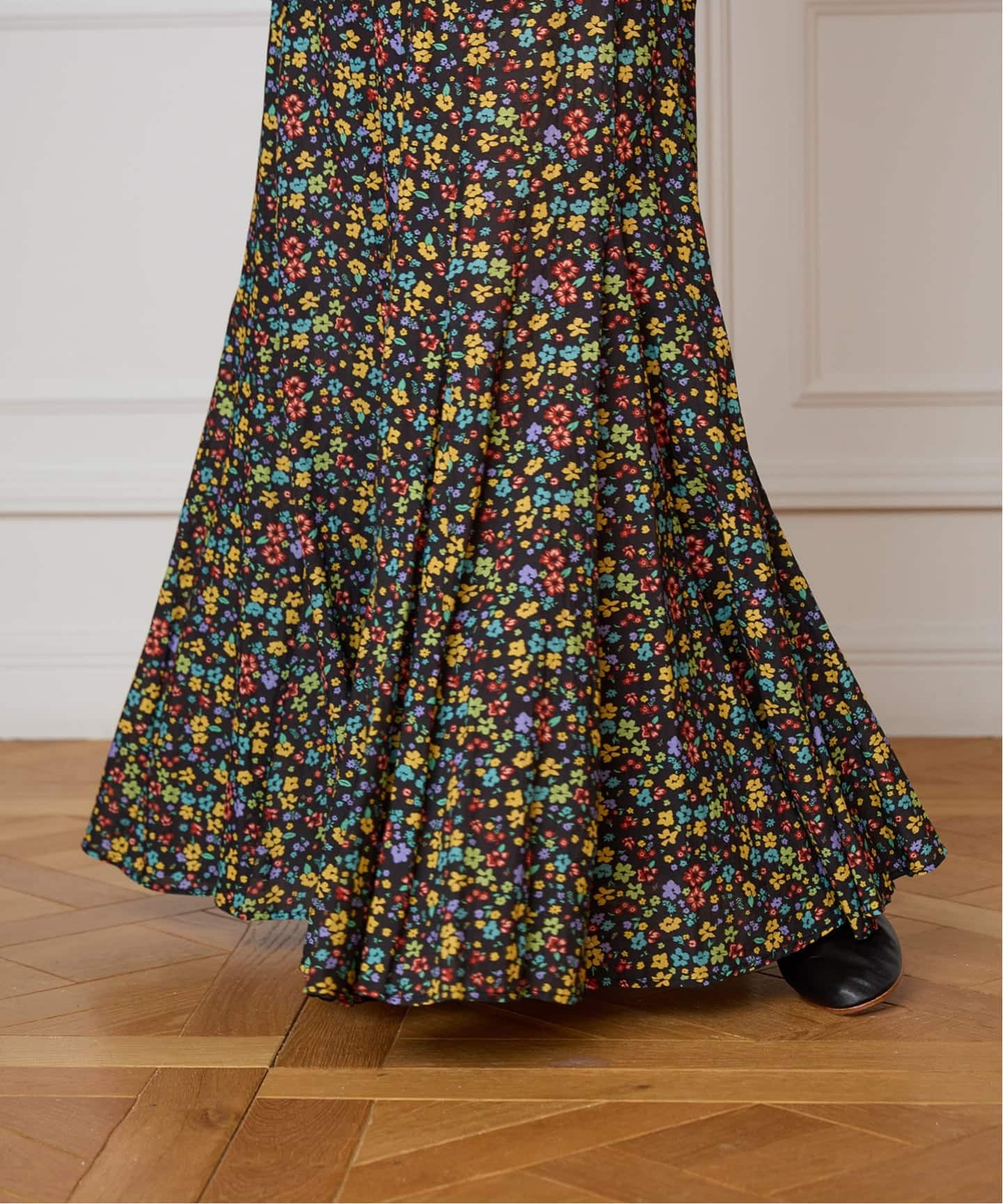 IENA LA BOUCLE Flower プリントスカート（ロング・マキシ丈スカート
