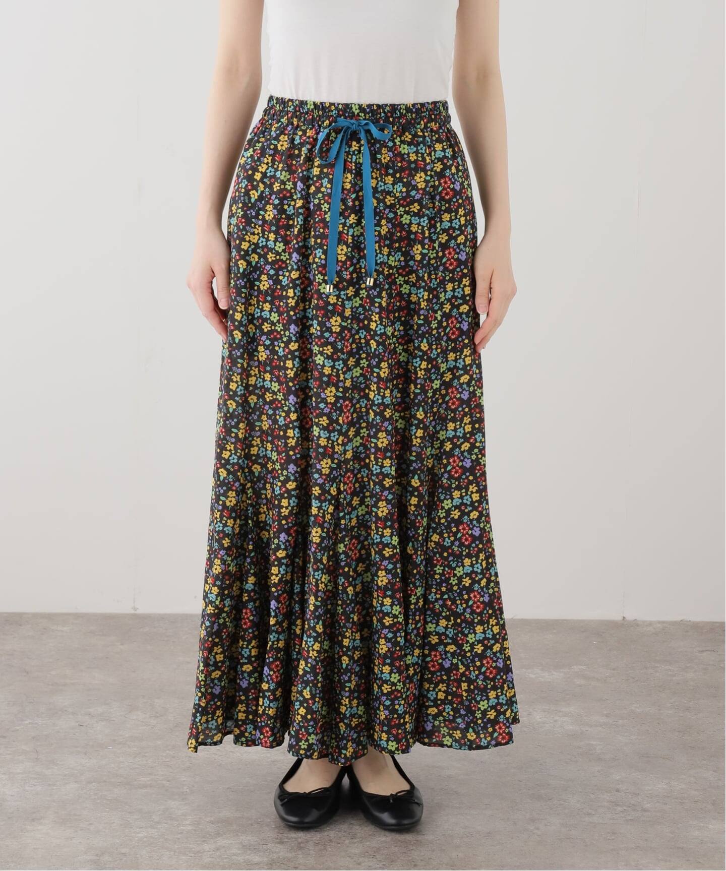 IENA LA BOUCLE Flower プリントスカート（ロング・マキシ丈スカート